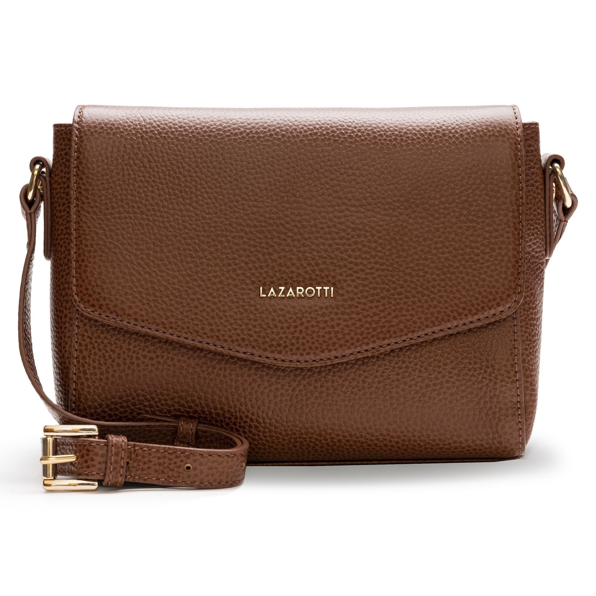 Lazarotti Umhängetasche Bologna Leather, Leder brown