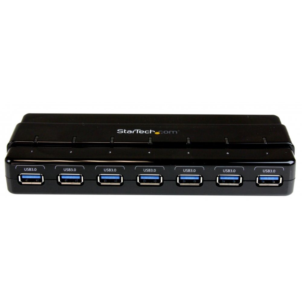 Startech.com 7 Port USB 3.0 SuperSpeed Hub - USB 3 Hub Netzteil - schwarz  USB-Adapter