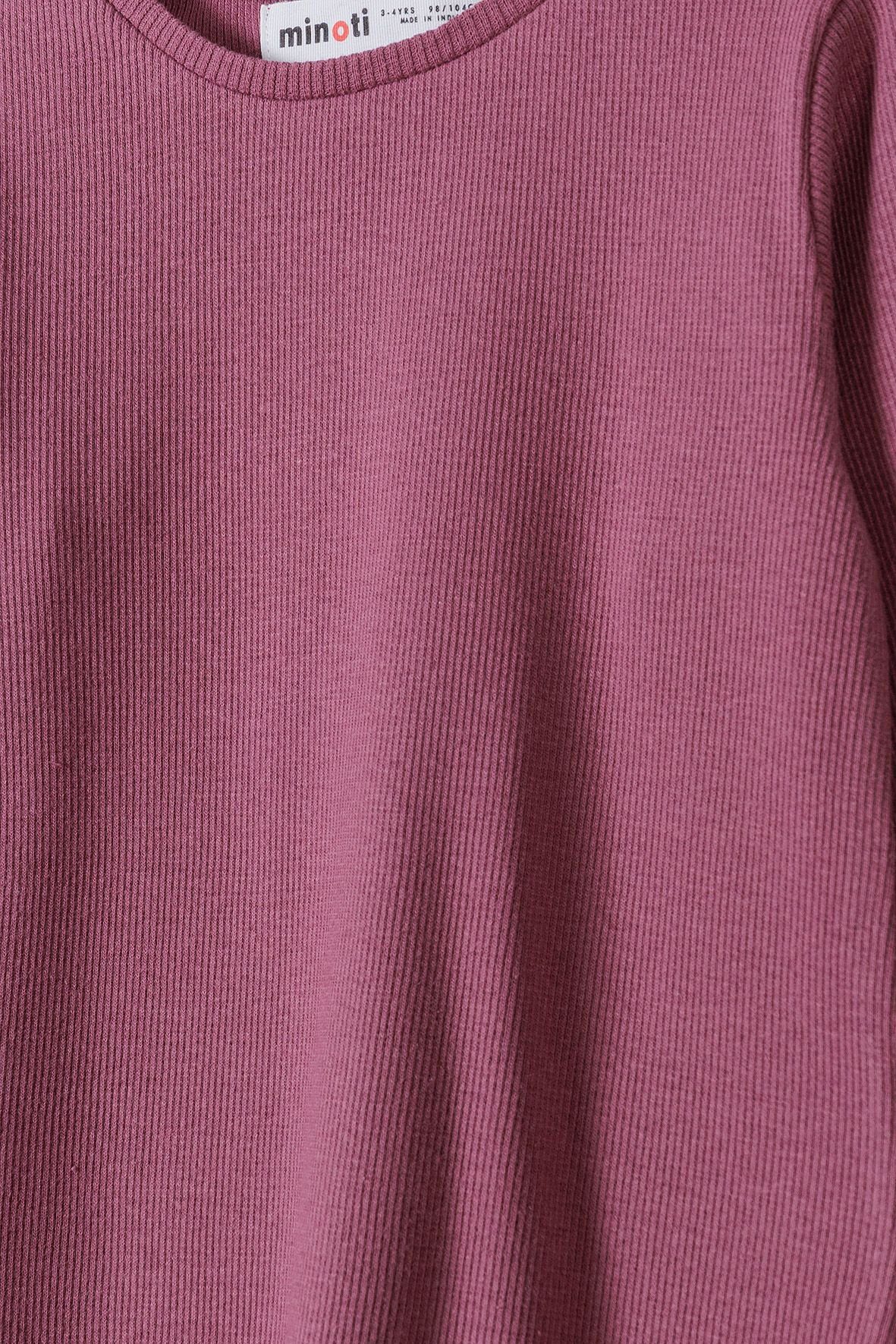 Beerenlila Langarm-T-Shirt Geripptes (1y-14y) MINOTI Langarmshirt