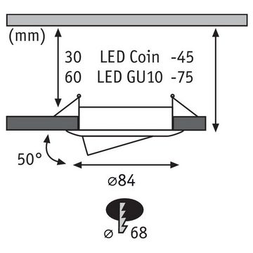 Paulmann Einbauleuchte Einbaurahmen Choosen 3-er Set PAR16 in Schwarz Schwenkbar, keine Angabe, Leuchtmittel enthalten: Nein, warmweiss, Einbaustrahler, Einbauleuchte