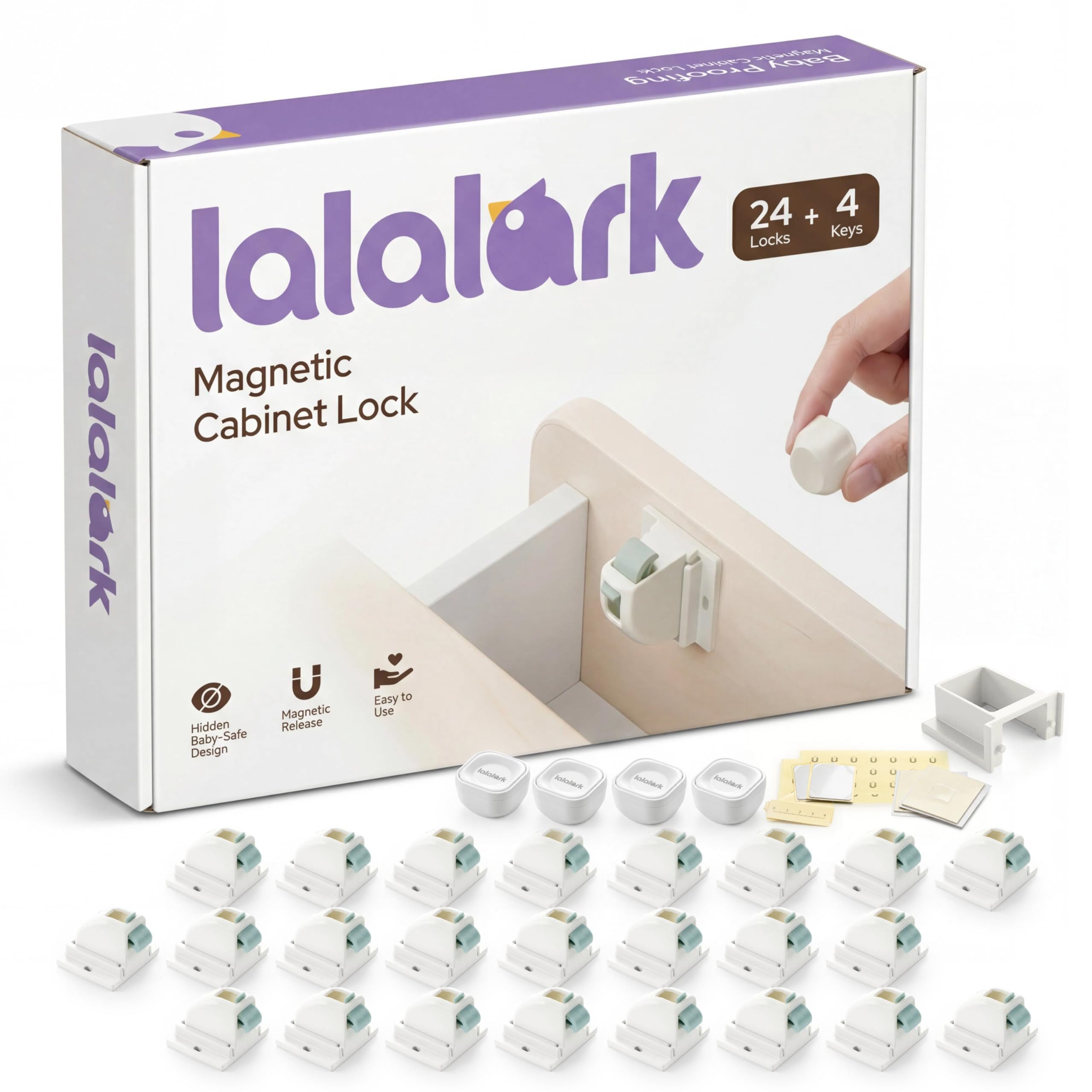 lalalark Kindersicherung Lalalark Magnetische Kindersicherung (24 Schlösser + 4 Schlüssel)