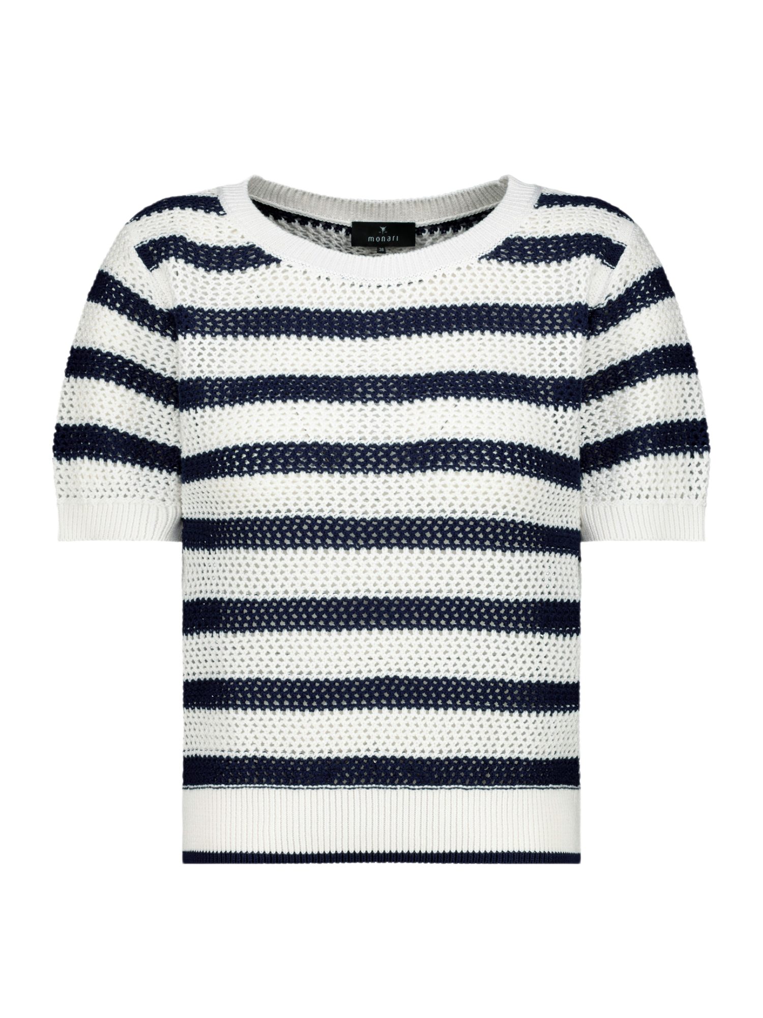 Monari Strickpullover bunt,Casual,Baumwolle,Gestreift,Rundhals,Kurz,Regular Fit