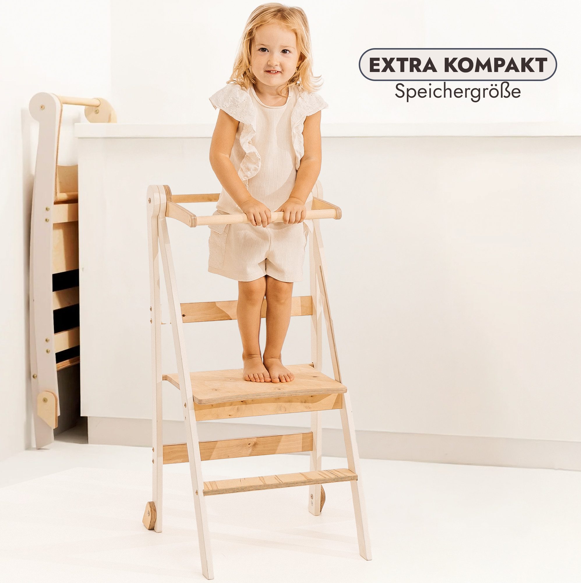 Goodevas Kinderklappstuhl Montessori-Lernleiter: Klappbare Lernleiter günstig online kaufen