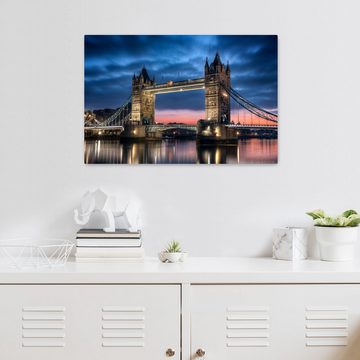 wandmotiv24 Leinwandbild Towerbridge London, Städte (1 St), Wandbild, Wanddeko, Leinwandbilder in versch. Größen