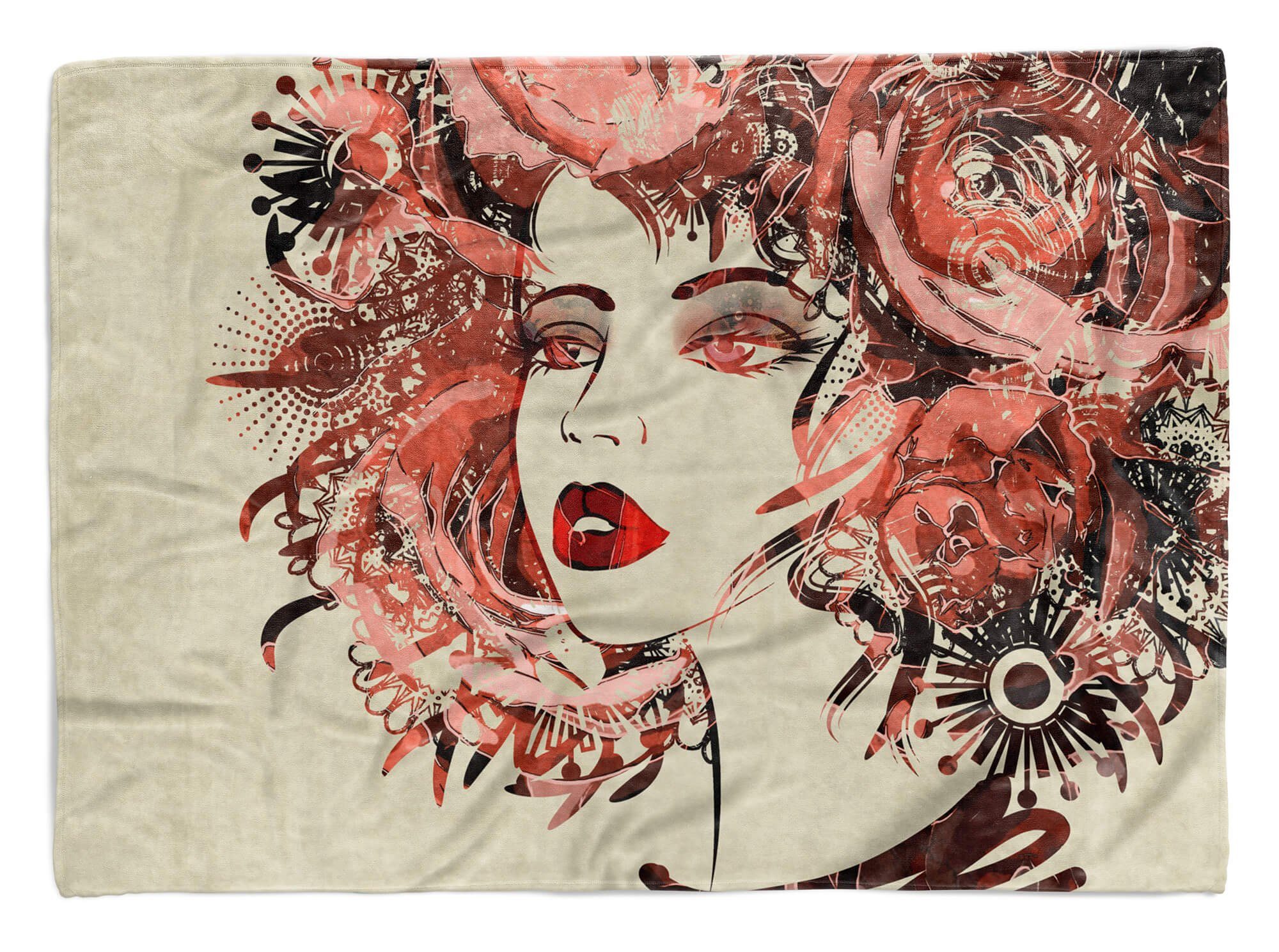 Frauen Handtuch Baumwolle-Polyester-Mix Art Handtuch Por, Sinus (1-St), Saunatuch mit Kuscheldecke schönes Strandhandtuch Fotomotiv Handtücher