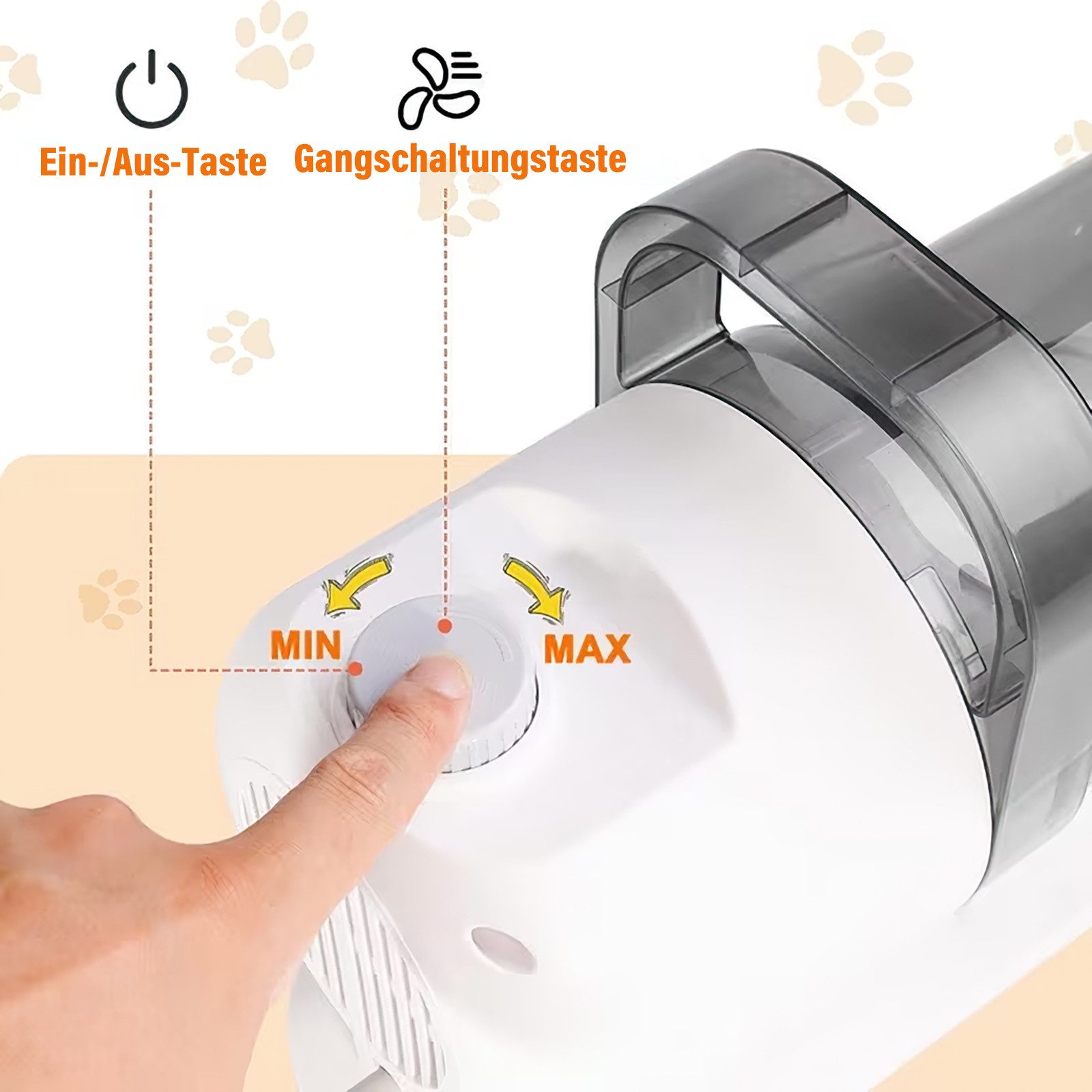 Kityhome Handstaubsauger Staubsauger für Haustiere mit 6-in-1-Funktion und 2,5-Liter-Volumen, GroBer 2,5-Liter-Staubbehalter, Geräuscharmer Betrieb