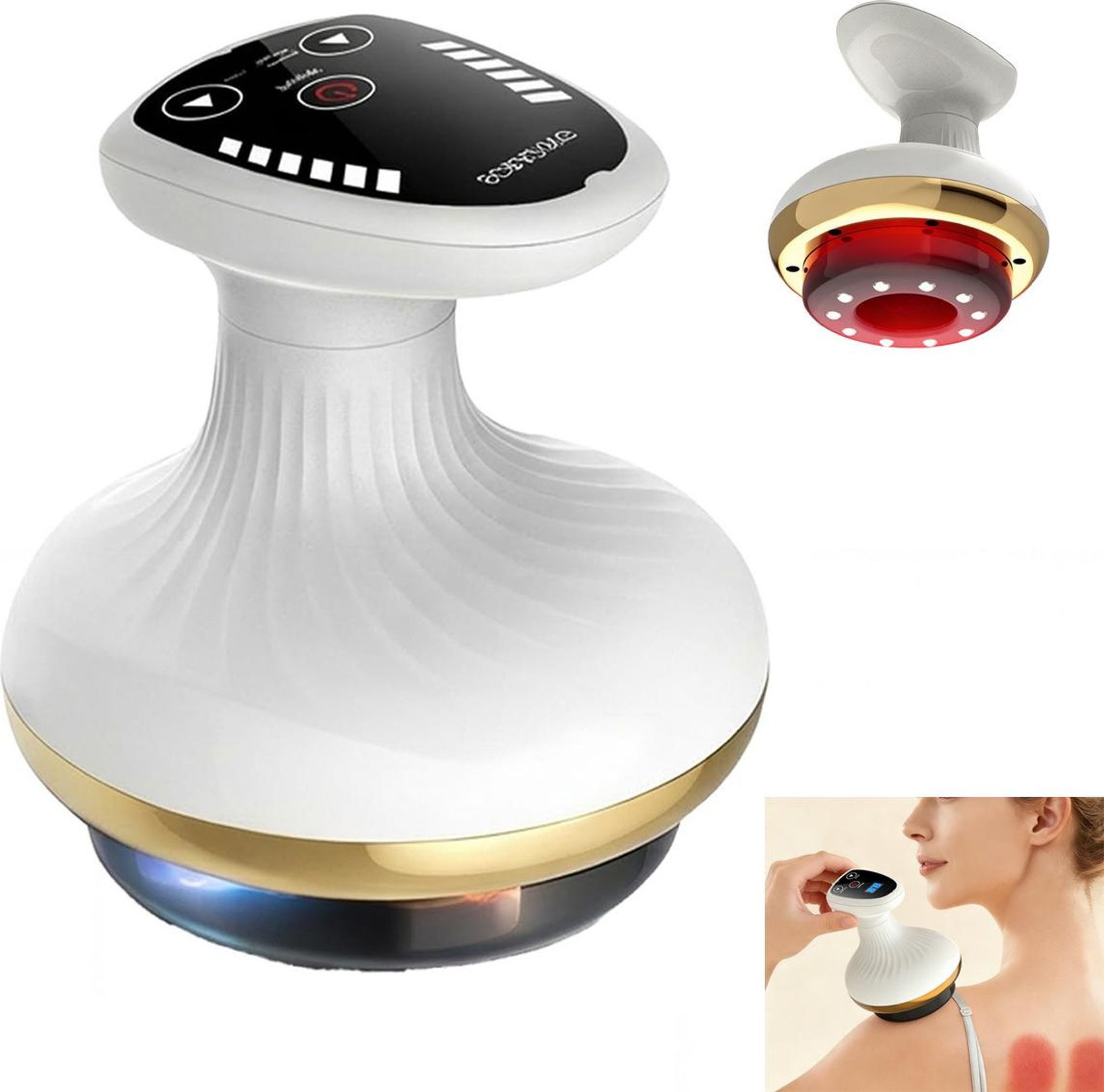 FELIXLEO Fußmassagegerät Massagegerät für Bauch Beine Po Arme 6 Heizstufen Gua Sha Schröpfen