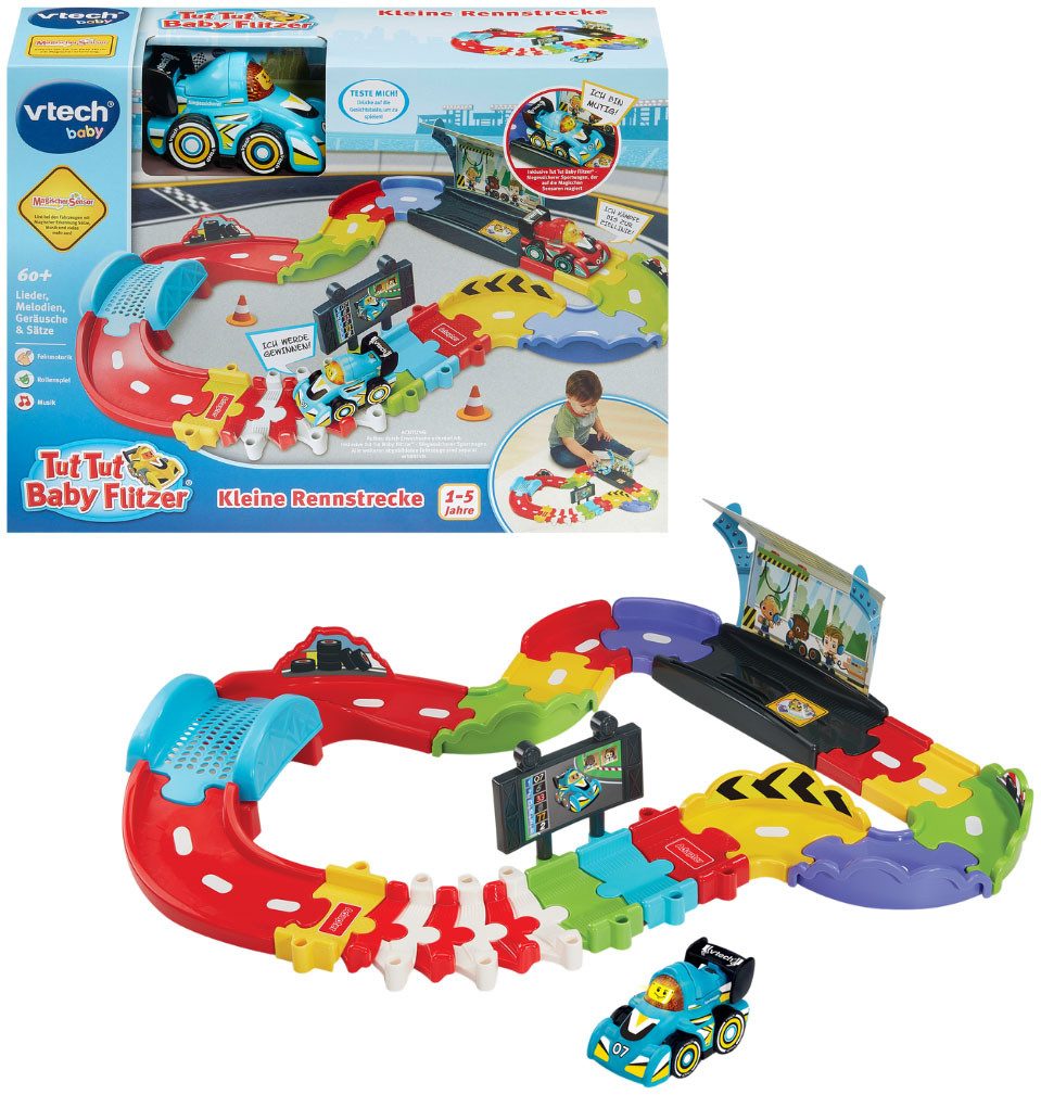 Vtech® Autorennbahn Tut Tut Baby Flitzer - Kleine Rennstrecke, inklusive Tut Tut Baby Flitzer