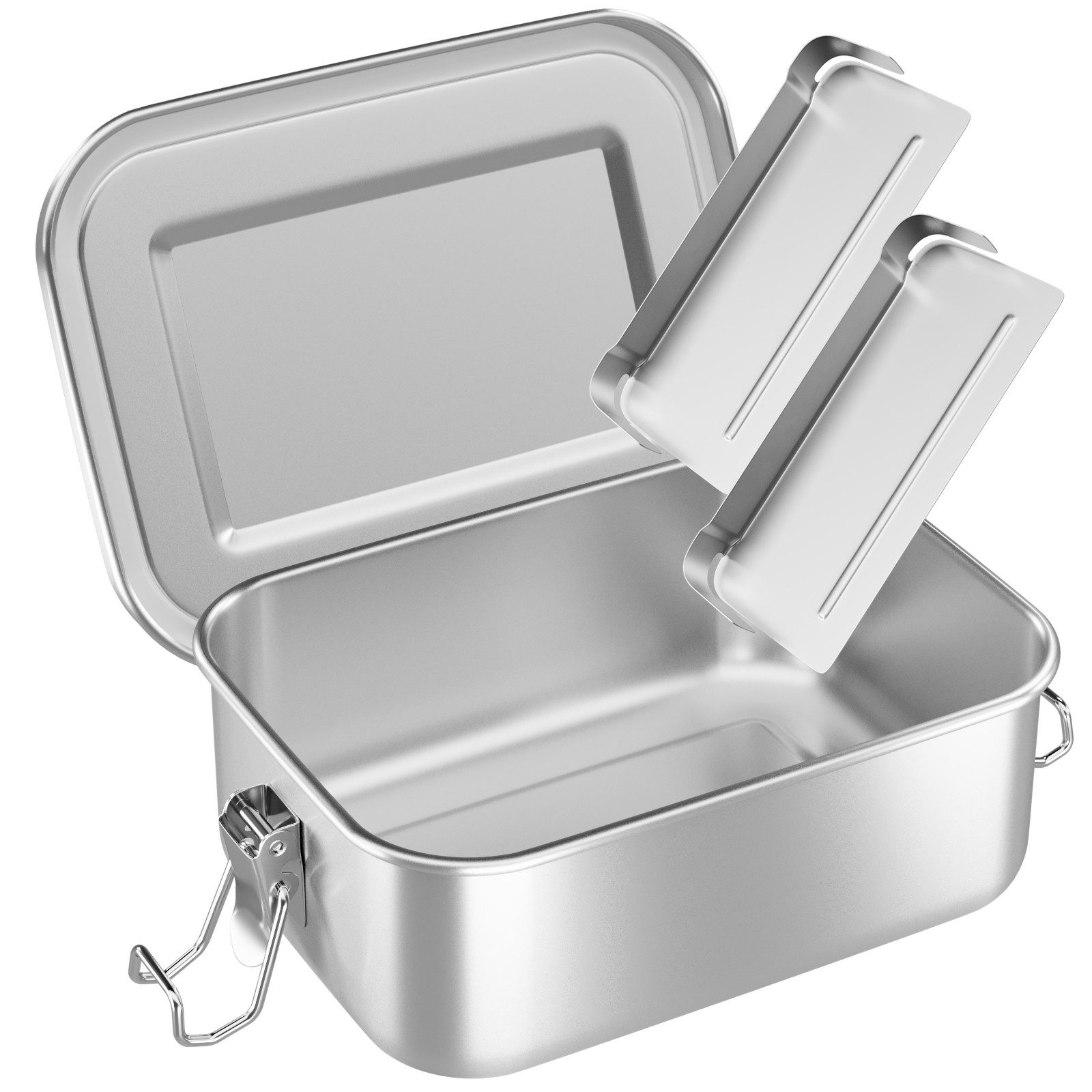 Wellgro Lunchbox Edelstahl Dosen eckig - 550ml 850ml 1400ml 2400ml