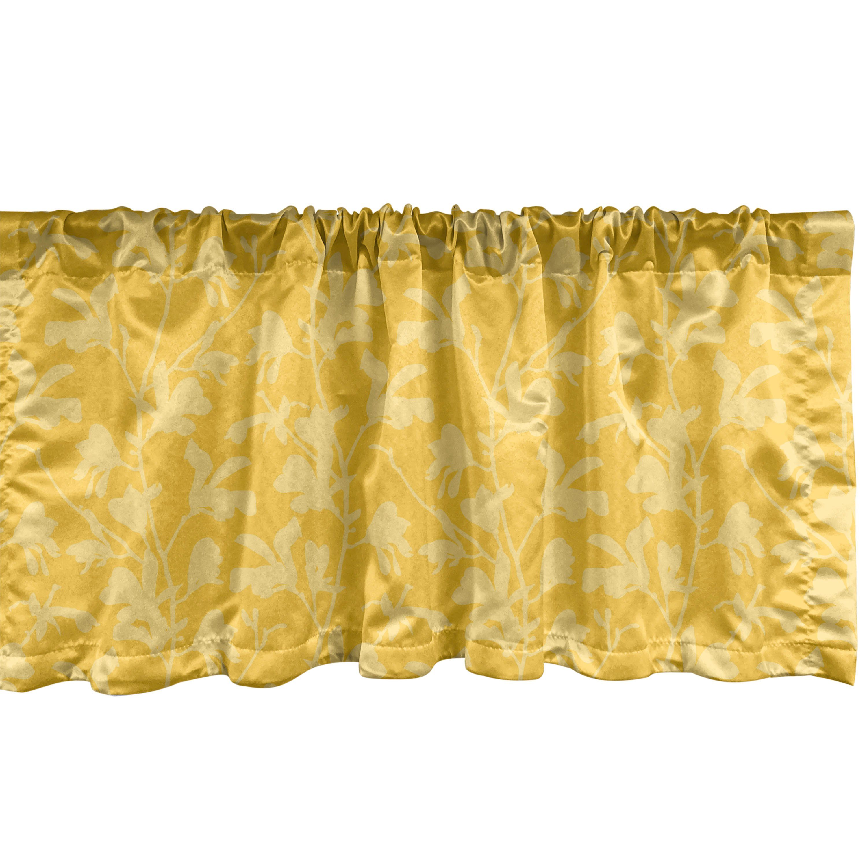 Scheibengardine Vorhang Volant für Küche Schlafzimmer Dekor mit Stangentasche, Abakuhaus, Microfaser, Natur-Kunst Magnolia Blüten entwerfen