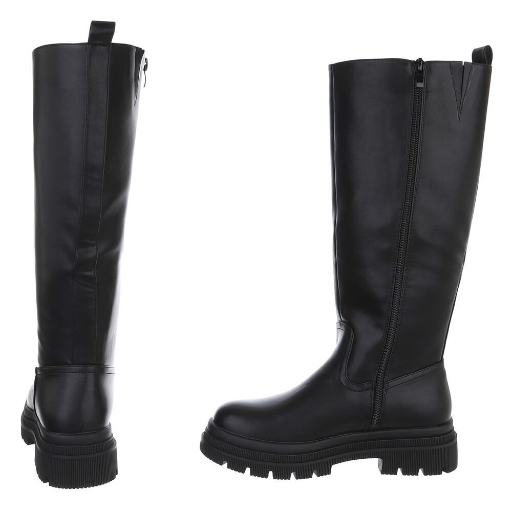 Ital-Design Modischer Damen Stiefel mit voluminösem Absatz Plateaustiefel (90153031) Blockabsatz Stiefel in Schwarz – Bild 5 von 5
