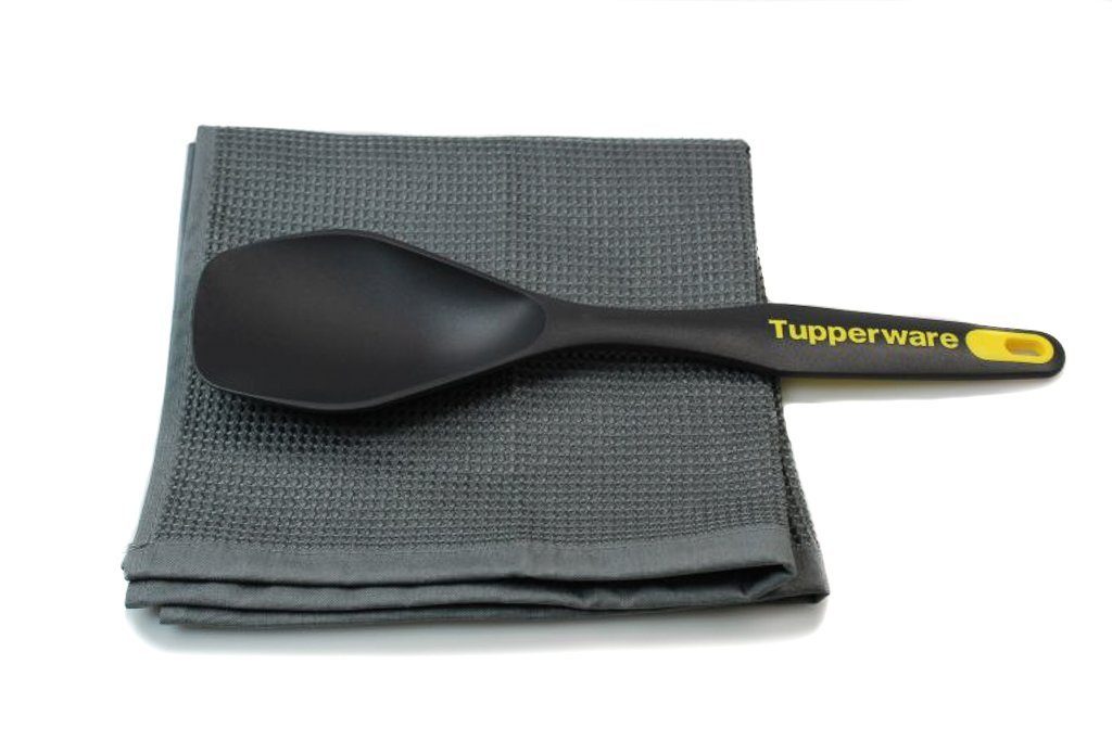 Tupperware Griffbereit Servierlöffel – 4 Stück, Schwarz-gelb, 29,8 Cm, Spülmaschinenfest Bis 200°C