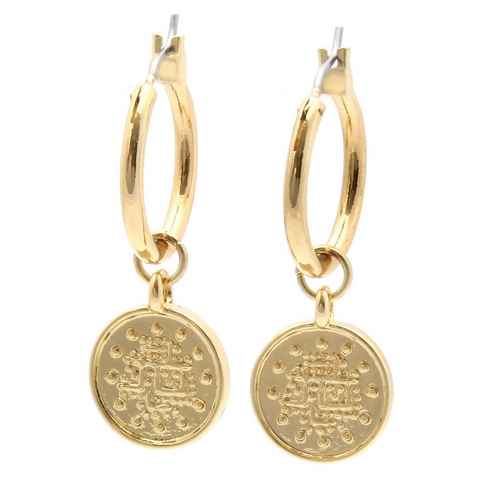 Firetti Paar Creolen Münze, Einhänger abnehmbar