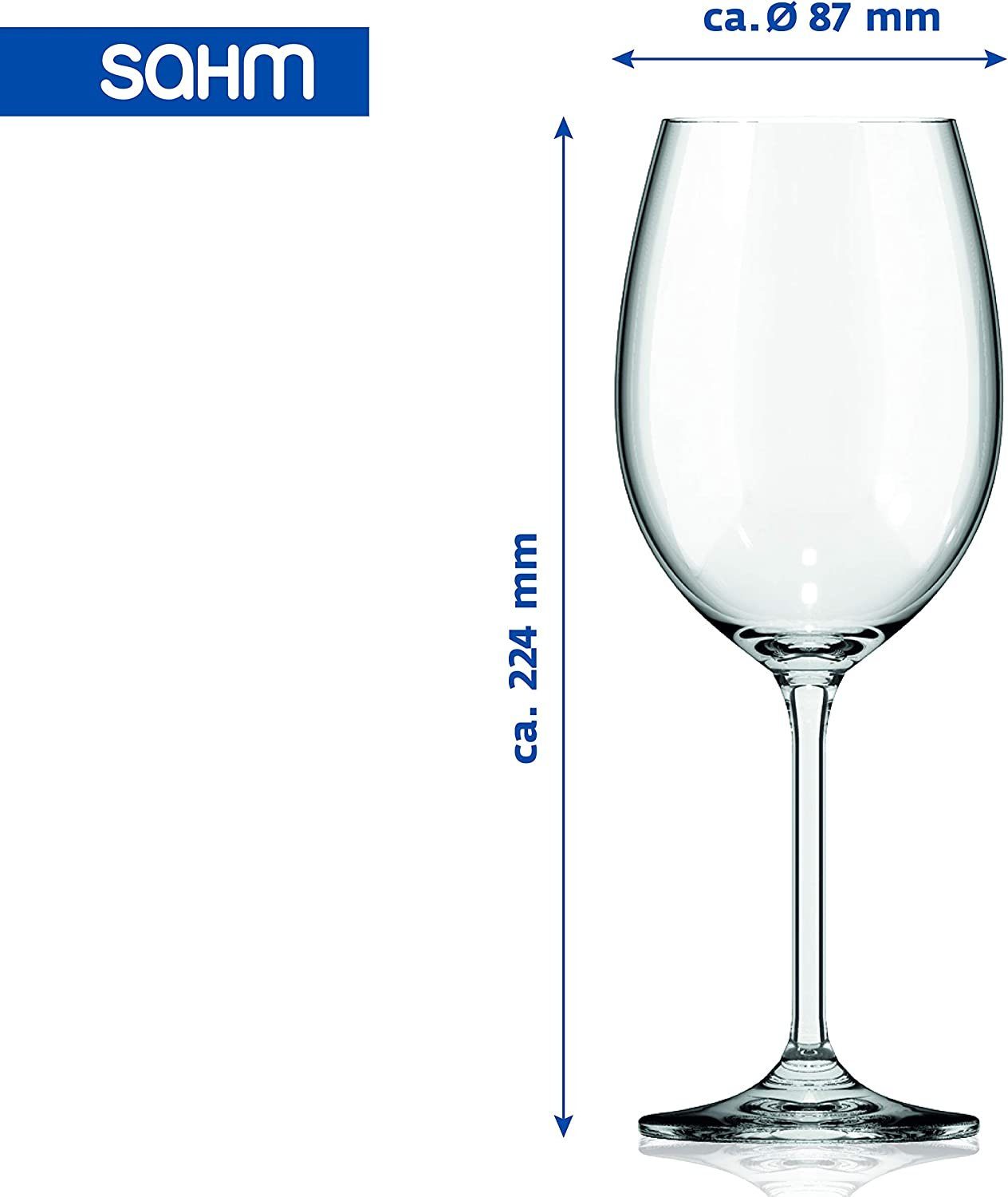 SAHM Weißweinglas Weingläser Weisswein Set 6 Stk - Weissweingläser, Edles Glas, 100% recyclebar