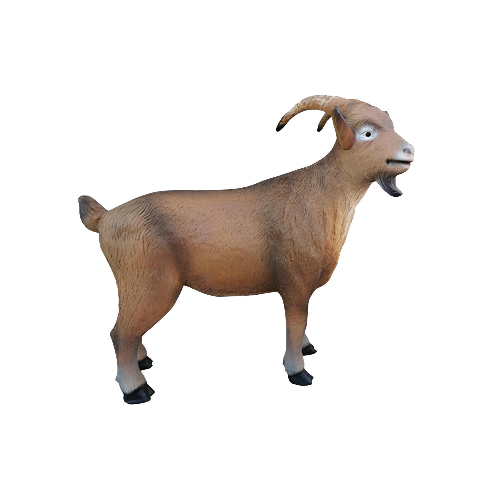 Gartenfigur Lebensgroße Ziegenstatue aus Kunststoff für den Garten, dekorative