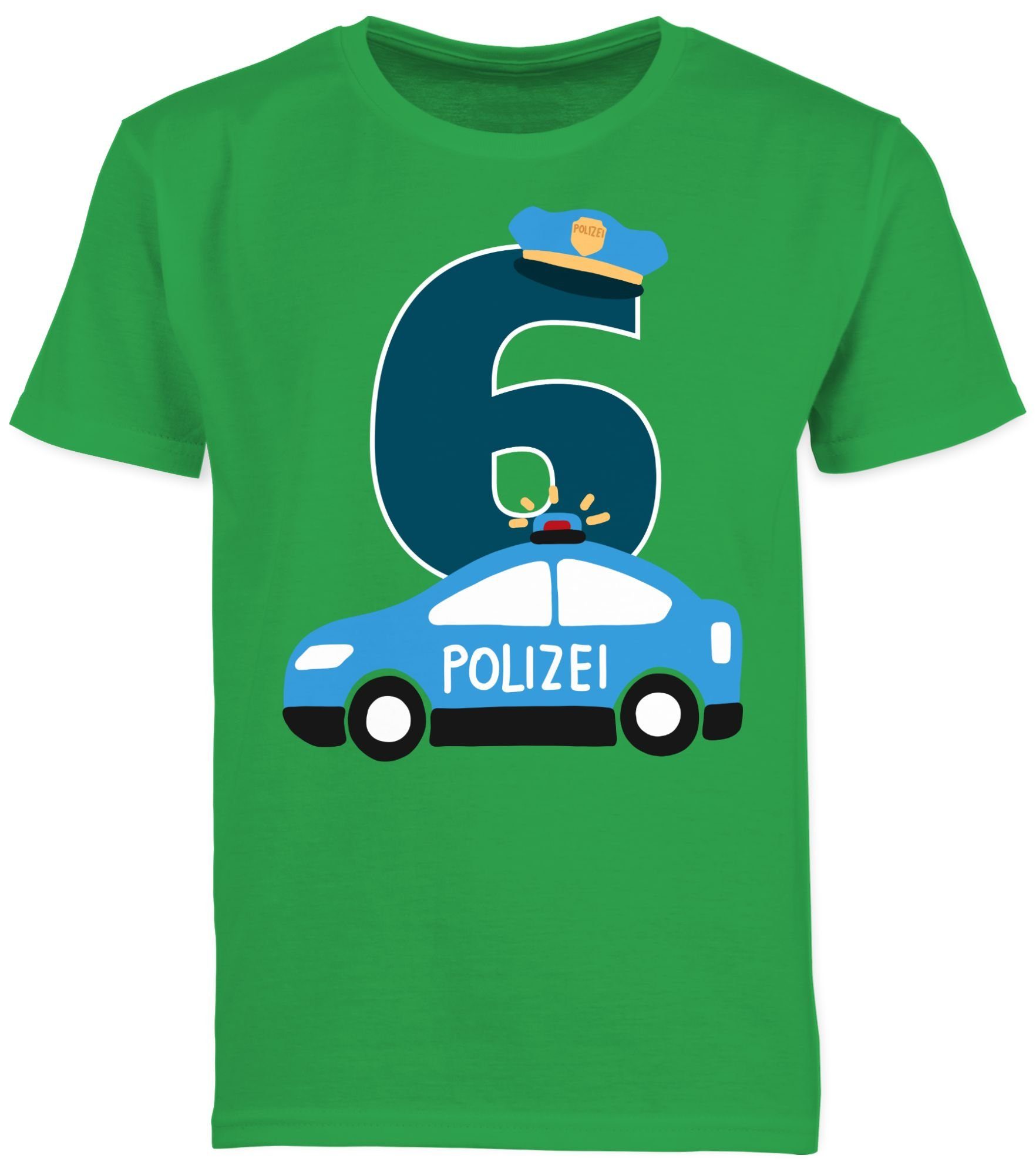 Grün Polizei Sechster Geburtstag Shirtracer 6. 2 T-Shirt