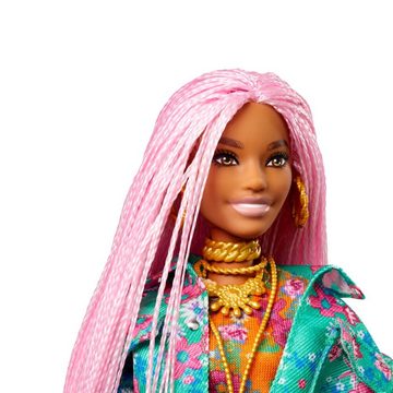 Barbie Spielzeug-Bus Mattel Barbie Extra Puppe mit pinken Flechtzöpfen, (Puppe)