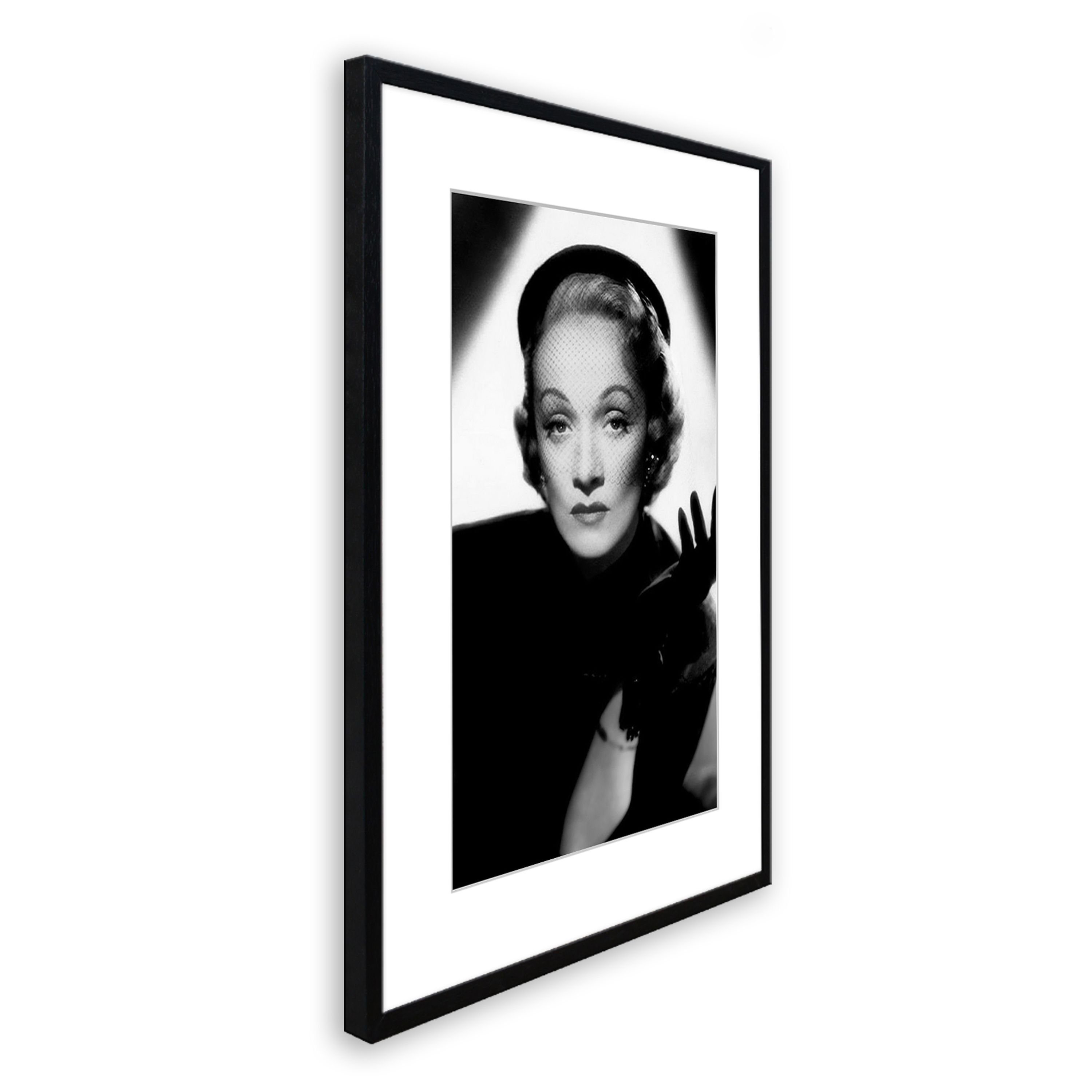Poster mit 51x71cm Rahmen Rahmen gerahmt schwarz-weiß Marlene Film-Star: / artissimo Dietrich Bild mit Dietrich, Marlene Bild