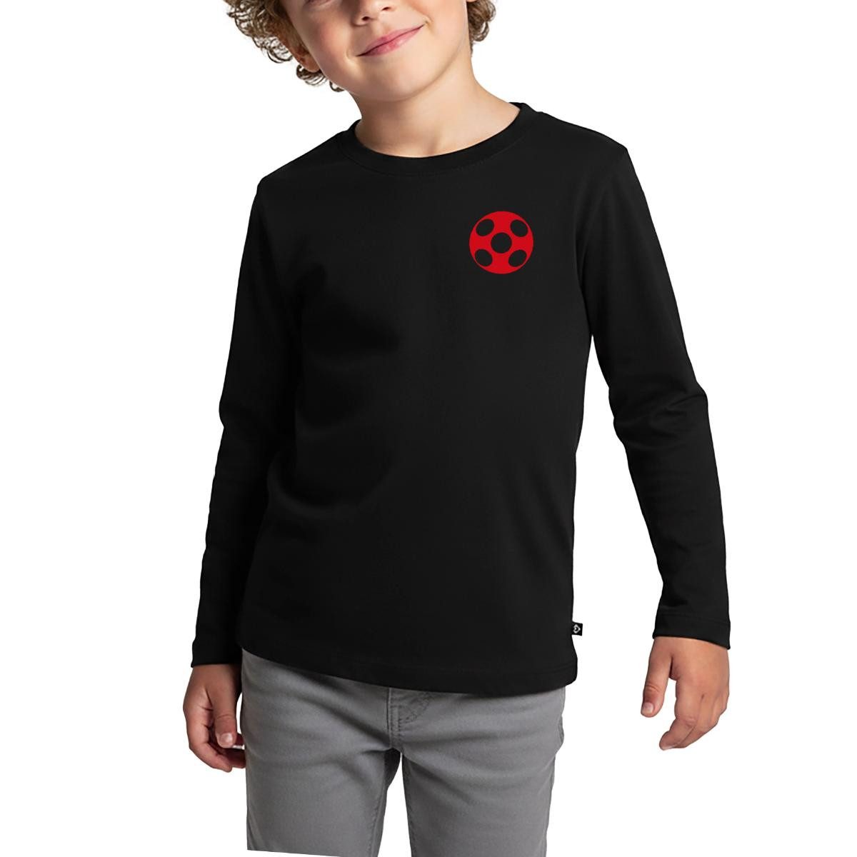 T-Shirt Miraculous Ladybug Umrisse Front- & Backprint Kinder Premium Langarmsh