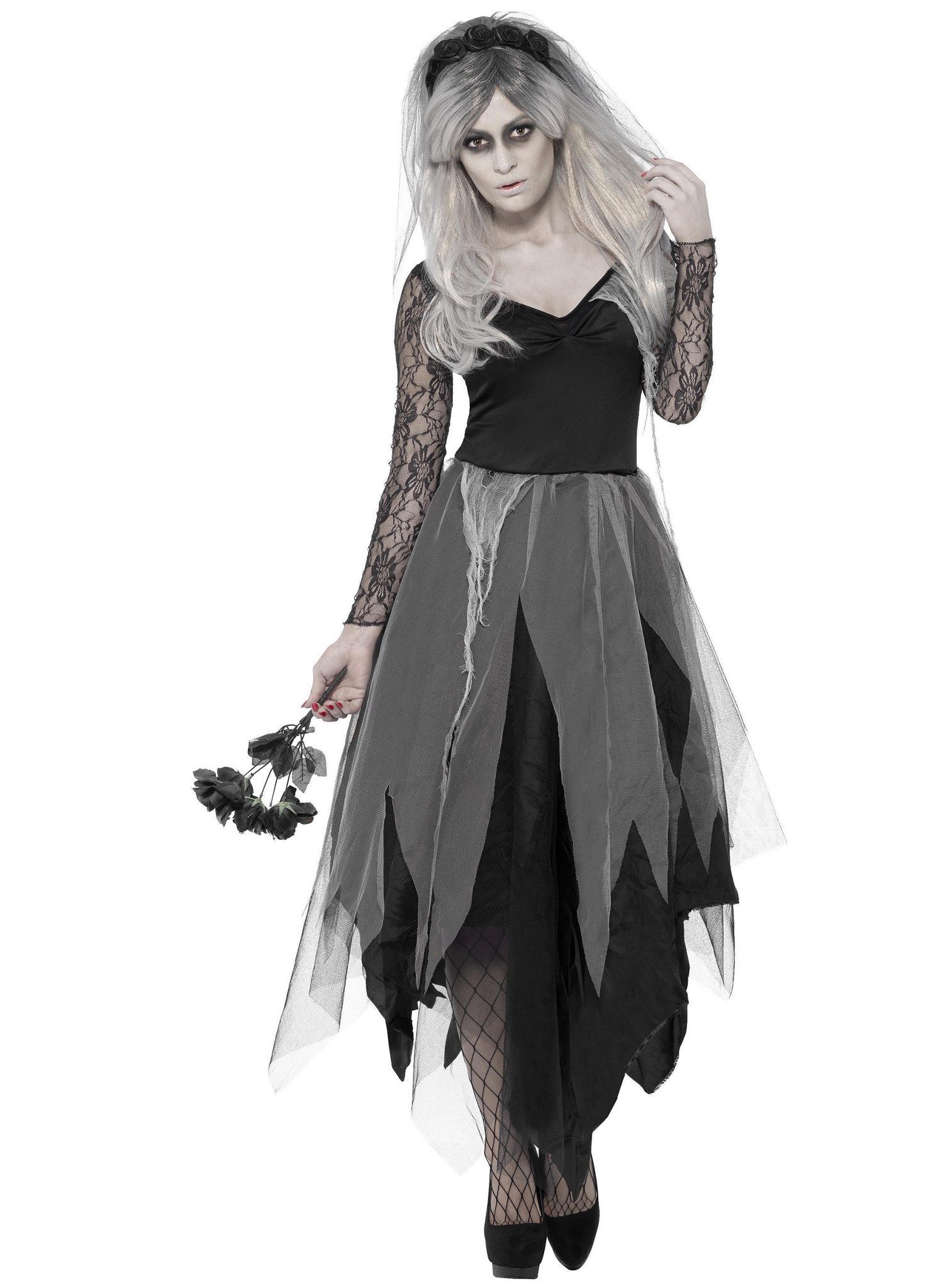 Smiffys Kostüm Gespenstische Schönheit - Halloween Kostüm Damen, Das macht auch im Jenseits was her!