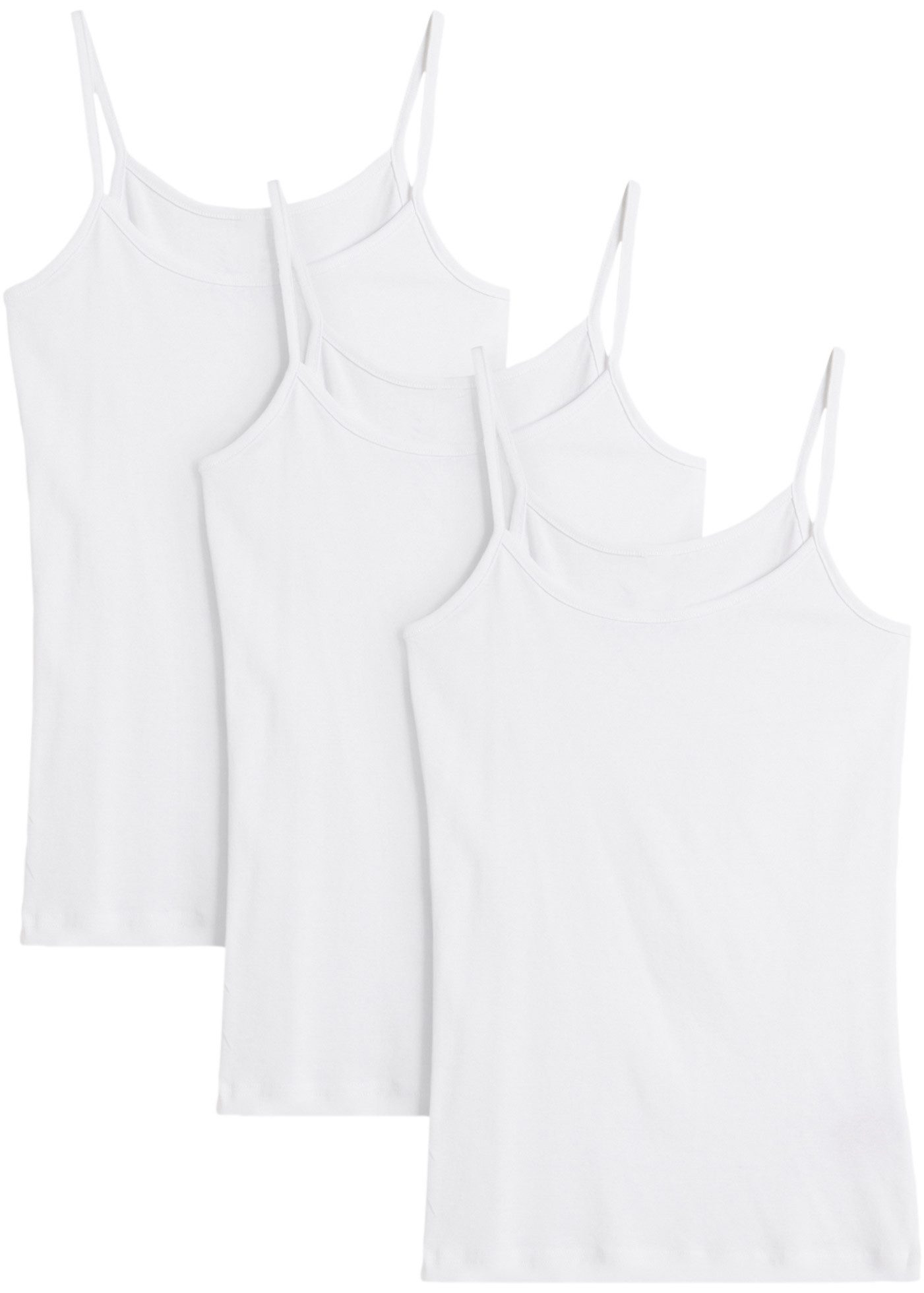 bonprix Shirttop (Packung, 3-tlg) taillierte Passform, ohne Ärmel, aus leichtem Baumwollmaterial