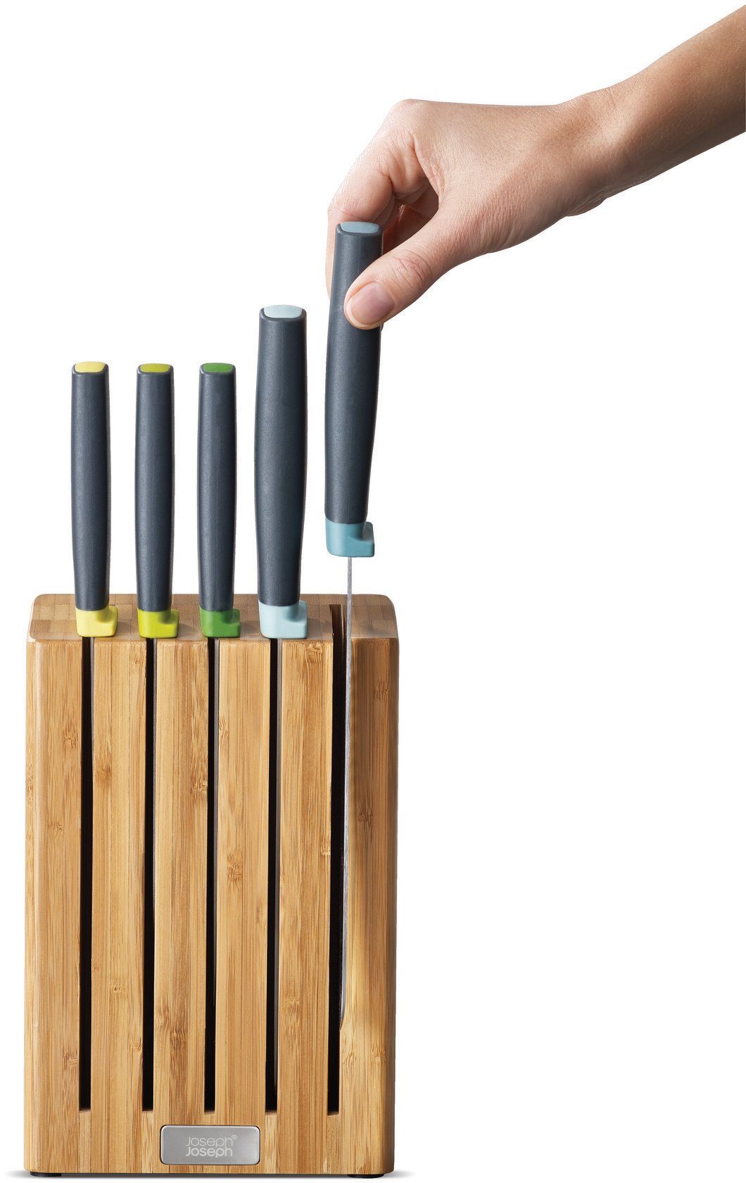 (5tlg), japanischem Schlitze mit Klingen Edelstahl, Elevate Bamboo Messerblock Joseph aus Joseph Messer magnetische 5