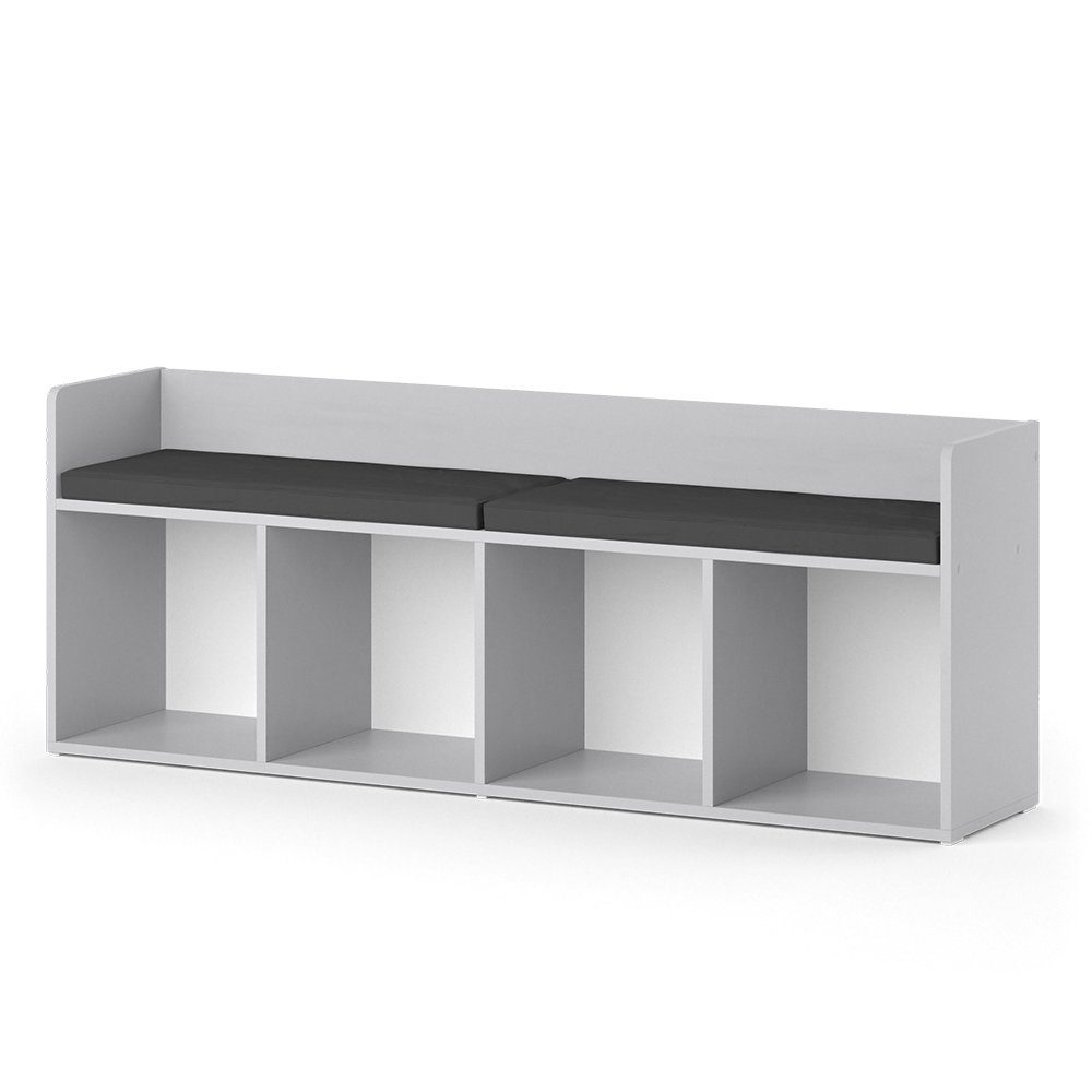 Vicco Sitzbank Luigi, Hellgrau, 142.4 x 53.4 cm 4 Fächer (1-St)
