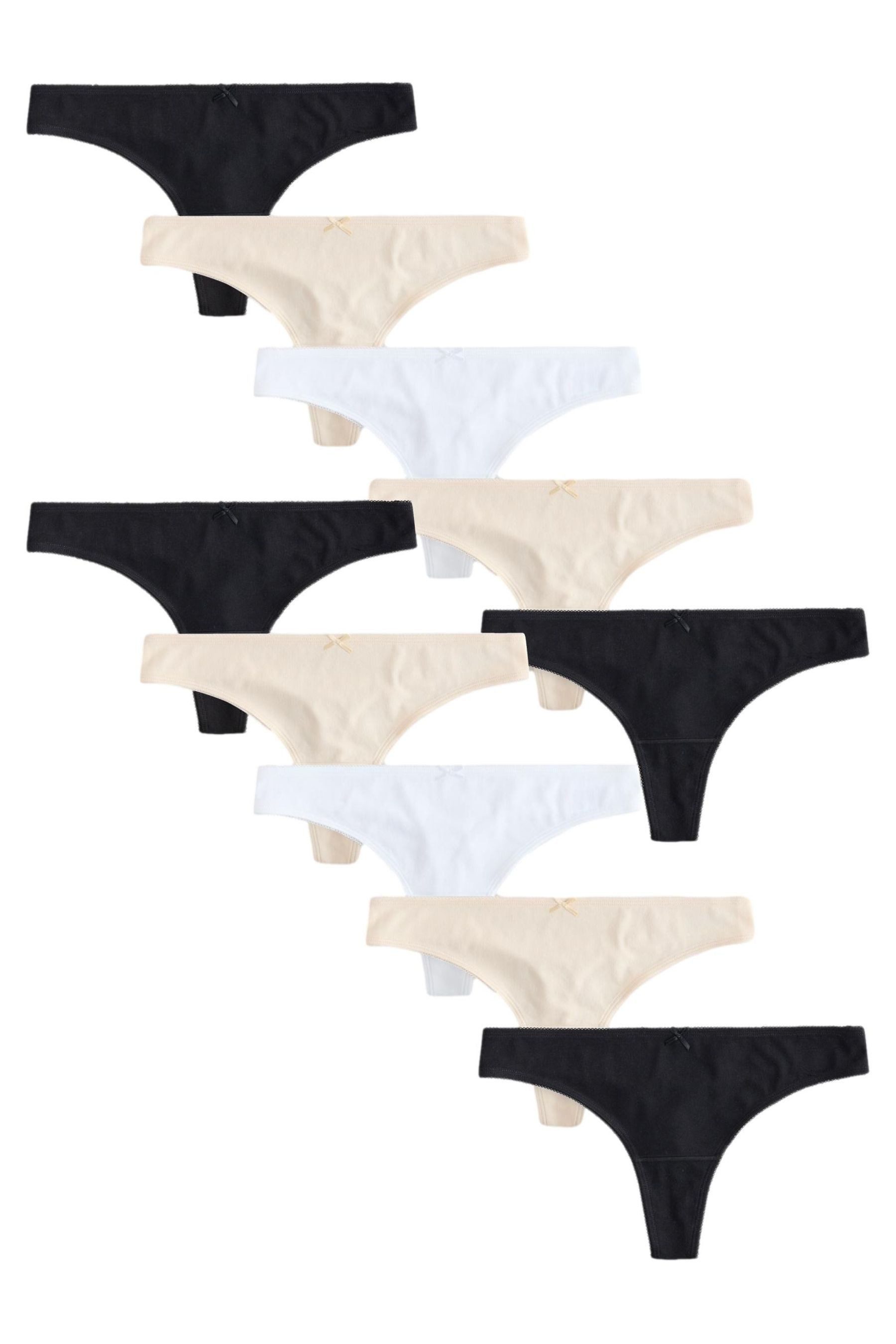 Next String 10er-Pack Baumwoll-Slips, Tanga (10-St)