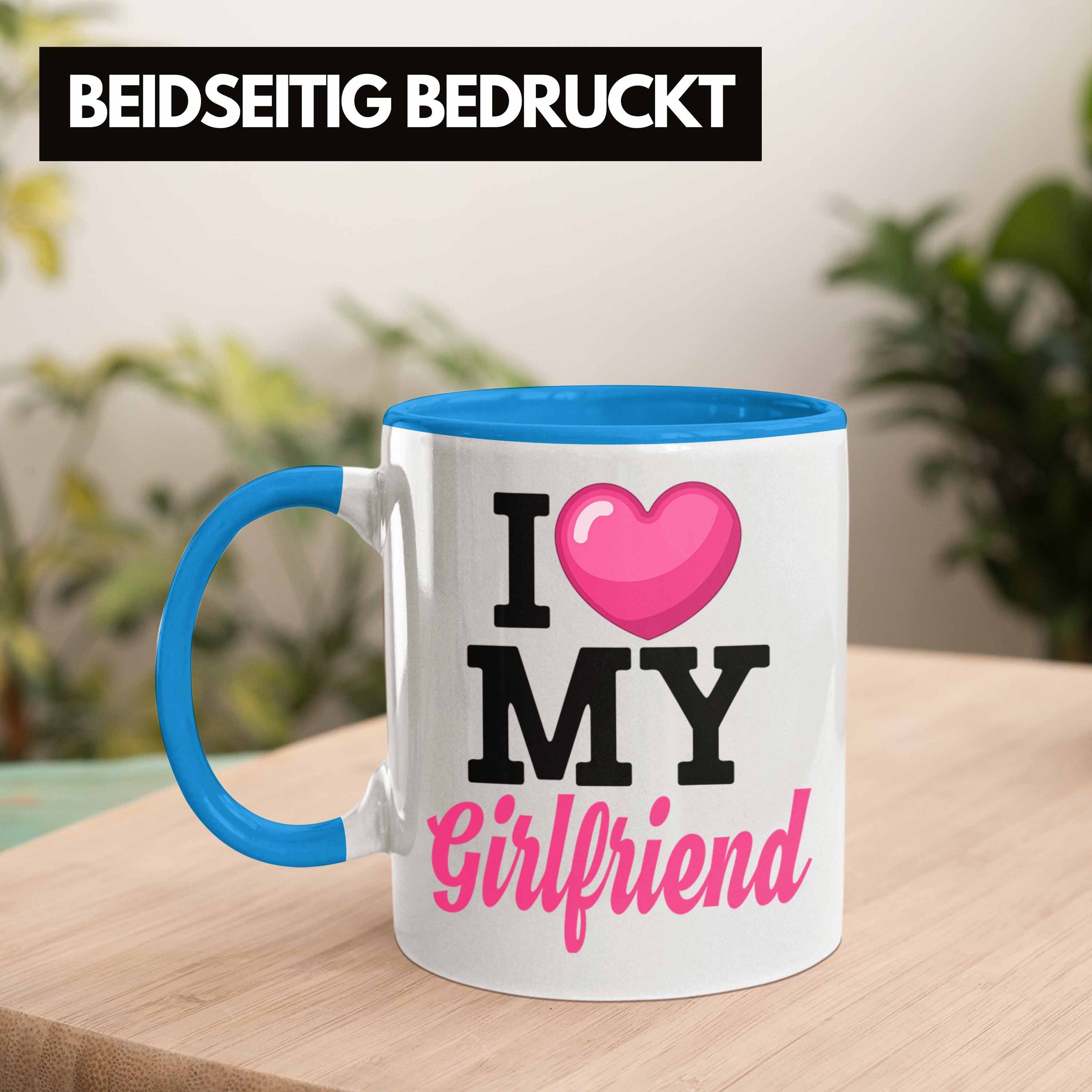 Love Liebe Geschenk Valentinstag Trendation I Girlfriend Tasse Freund My Freundin Blau Tasse