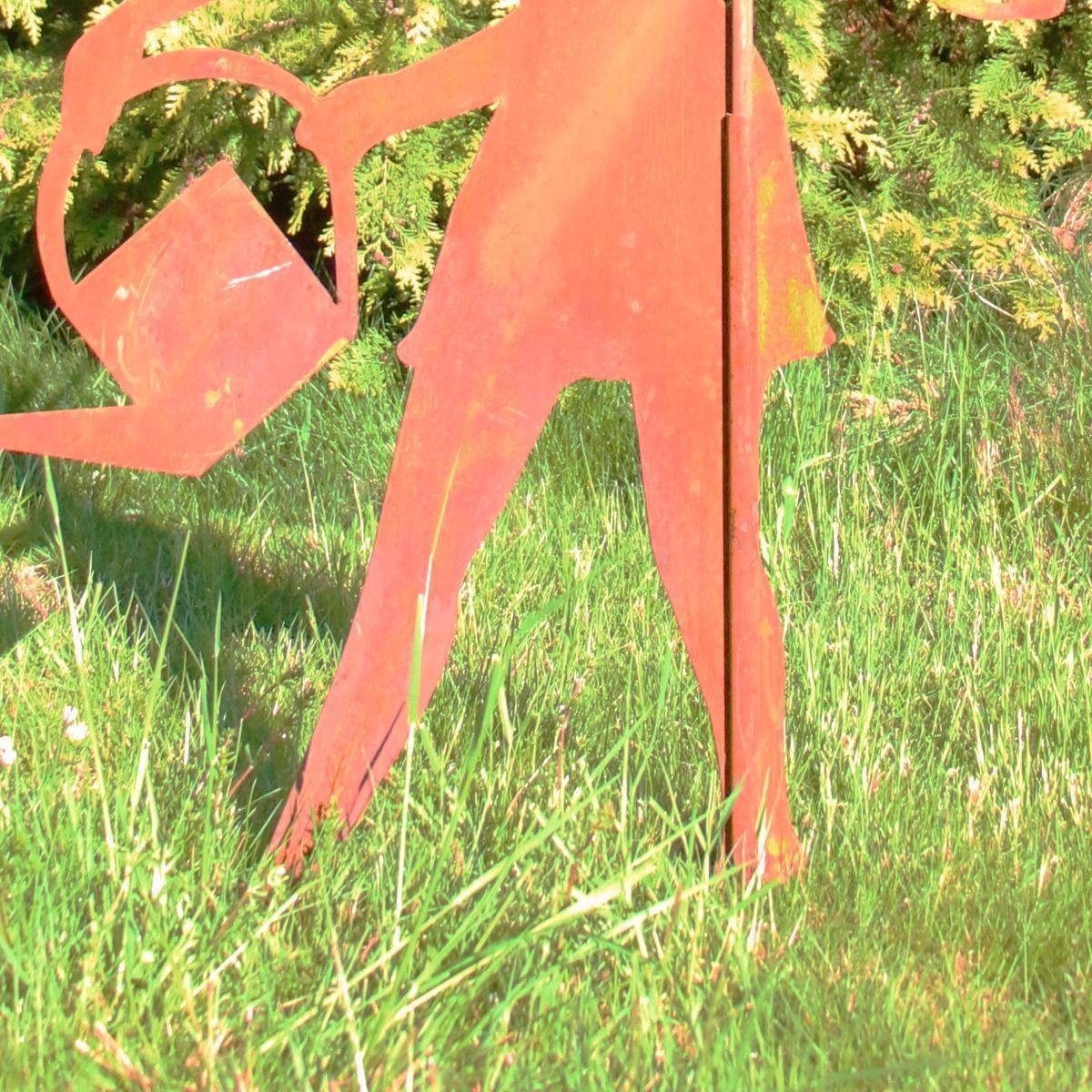 440s Gartenfigur 440s (Stück) mit Gießkanne, Rost-Figur Fee