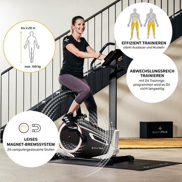 SportPlus Heimtrainer SP-HT-9600-iE, Crosstrainer, Heimtrainer mit Wattanzeige, 17 kg Schwungmasse