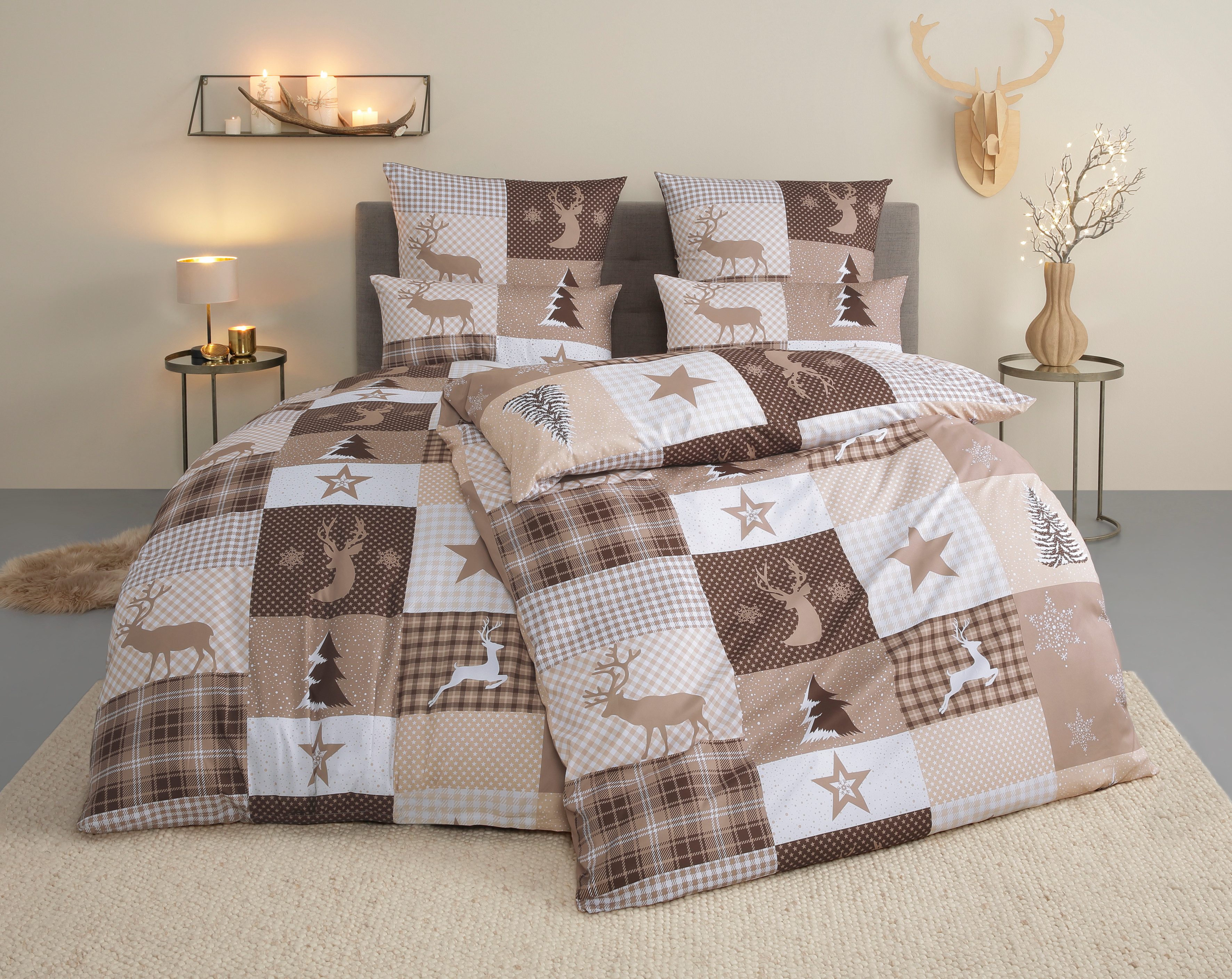 Home affaire Bettwäsche Nicholas, Microfaser, 2 teilig, Weihnachtsbettwäsch günstig online kaufen