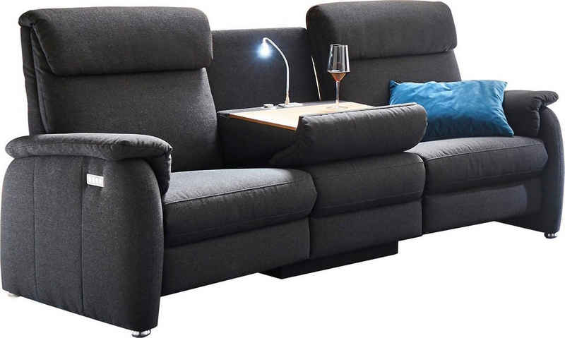 Home affaire Sofa Turin, mit motorischer Relaxfunktion, Tisch, Leuchte + USB-Ladestation