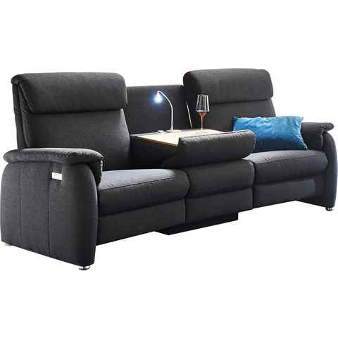 Home affaire Sofa Turin, mit motorischer Relaxfunktion, Tisch, Leuchte + USB-Ladestation