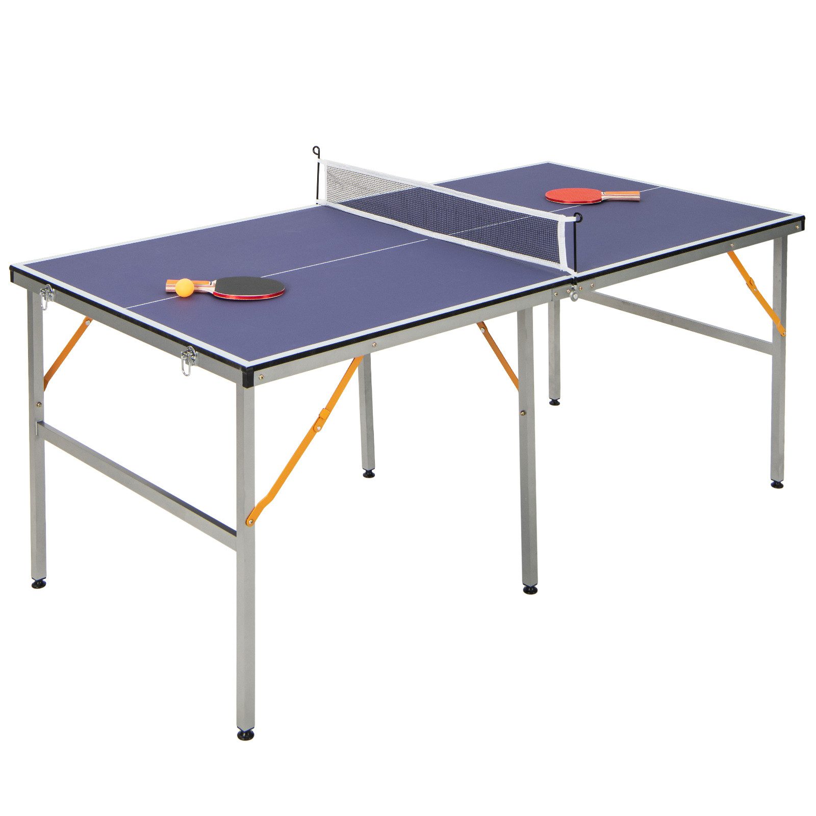 COSTWAY Mini-Tischtennisplatte, mit Netz, 2 Schlägern & 3 Bällen, klappbar