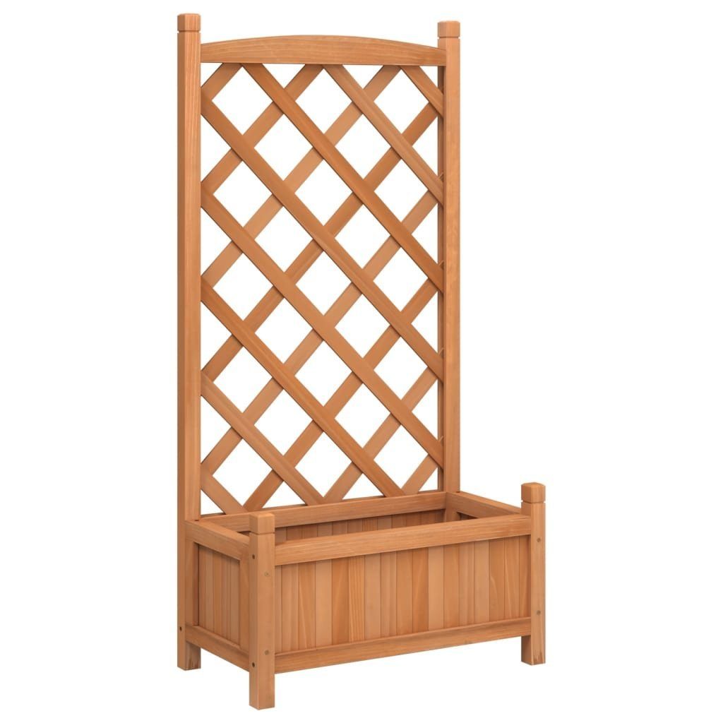 Rankgitter 55 x 295 x 110 cm Pflanzkübel mit Spalier Braun Massivholz Tanne Rankh