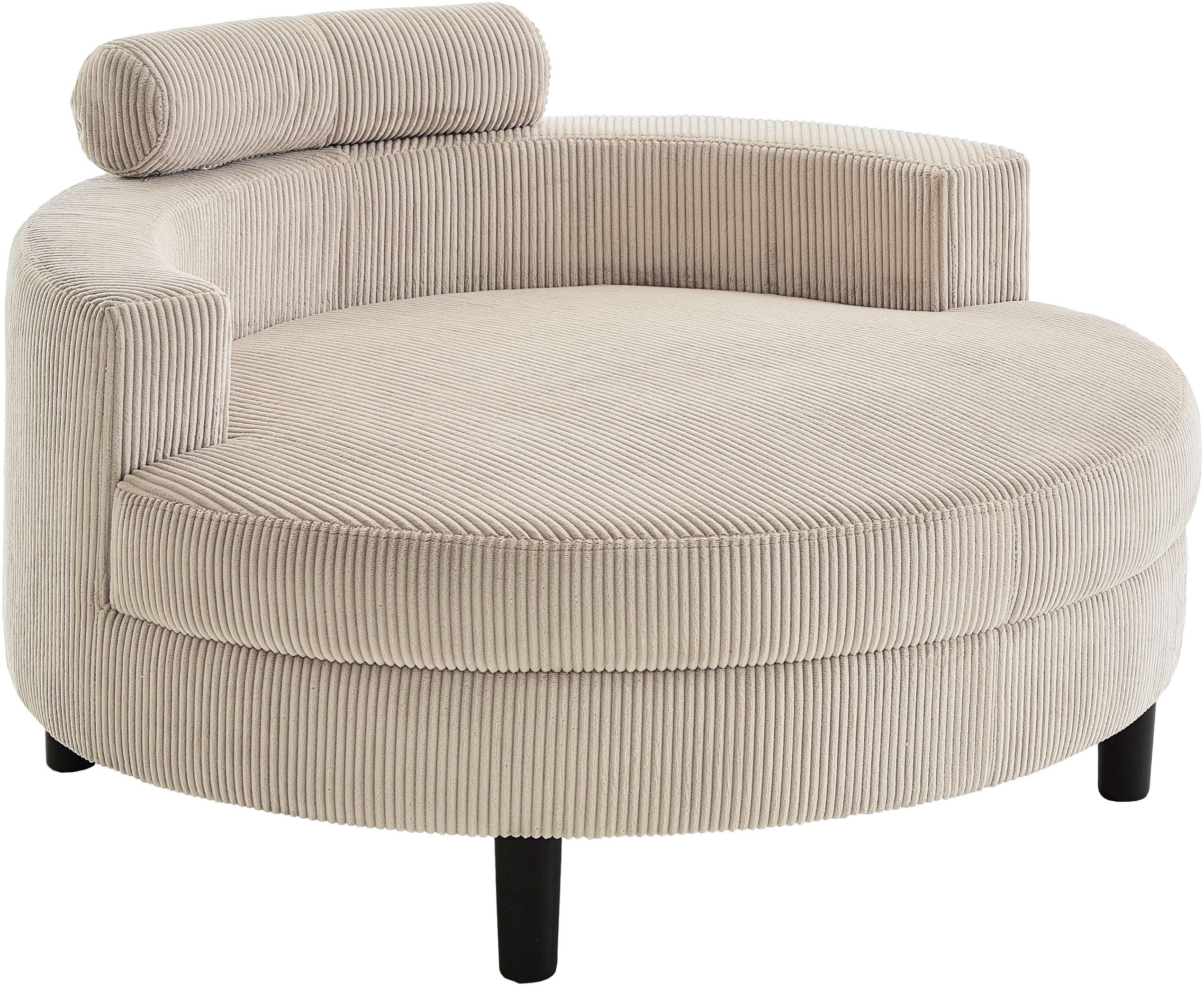 ATLANTIC home collection Loveseat Ravi, B: 114 cm, XXL- Sessel, mit Stauraumhocker, Rückenstütze & 4 Zierkissen