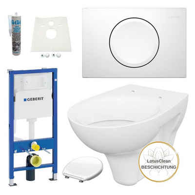 GEBERIT Vorwandelement WC Vorwandelement WC inkl. Toilette Komplettset Delta11 weiß, Spar-Set