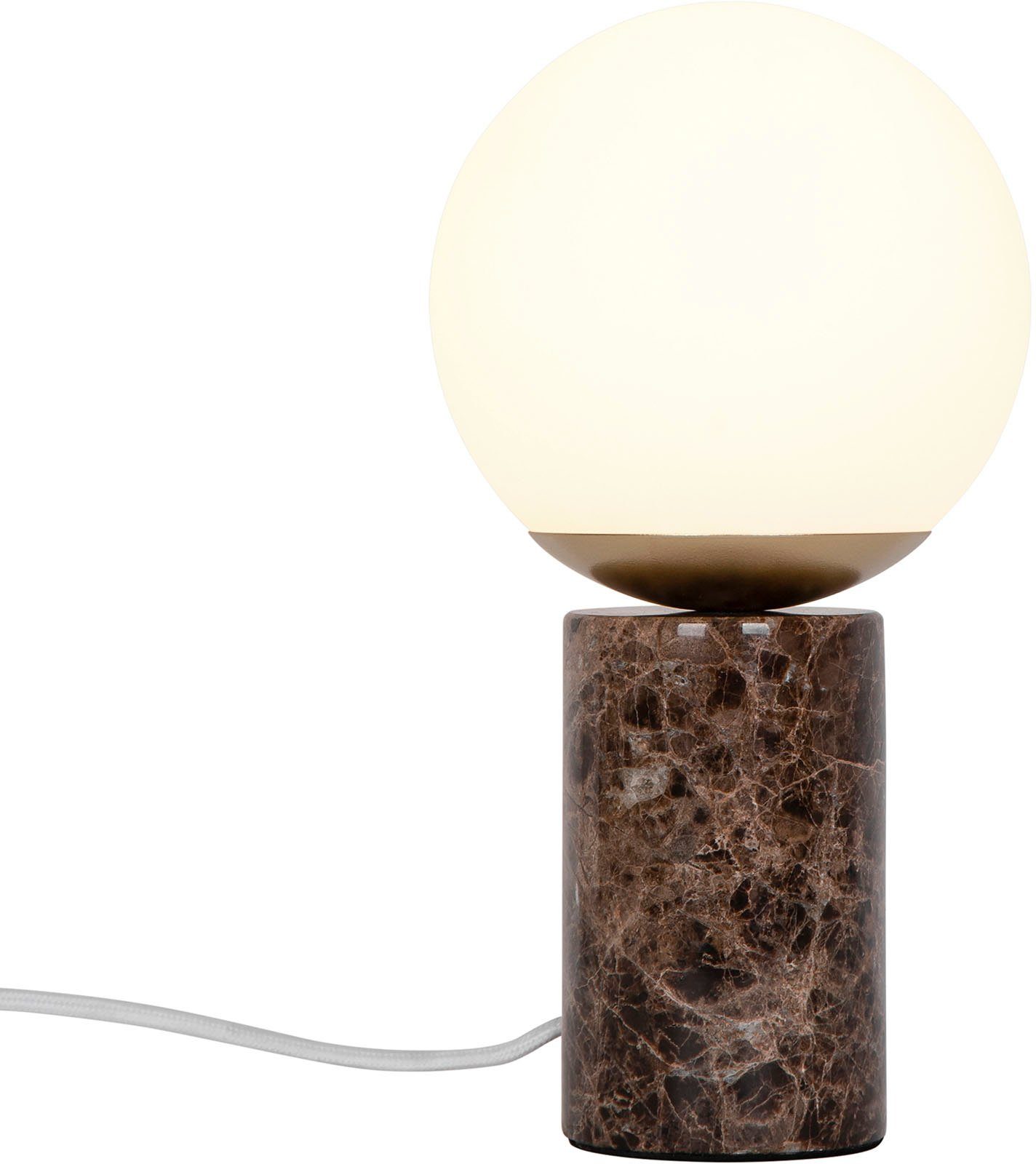 Nordlux Tischleuchte Lilly Marble, Kabel am Leuchtmittel, Art-Deco-Design, Kippschalter Zeitgenössisches ohne
