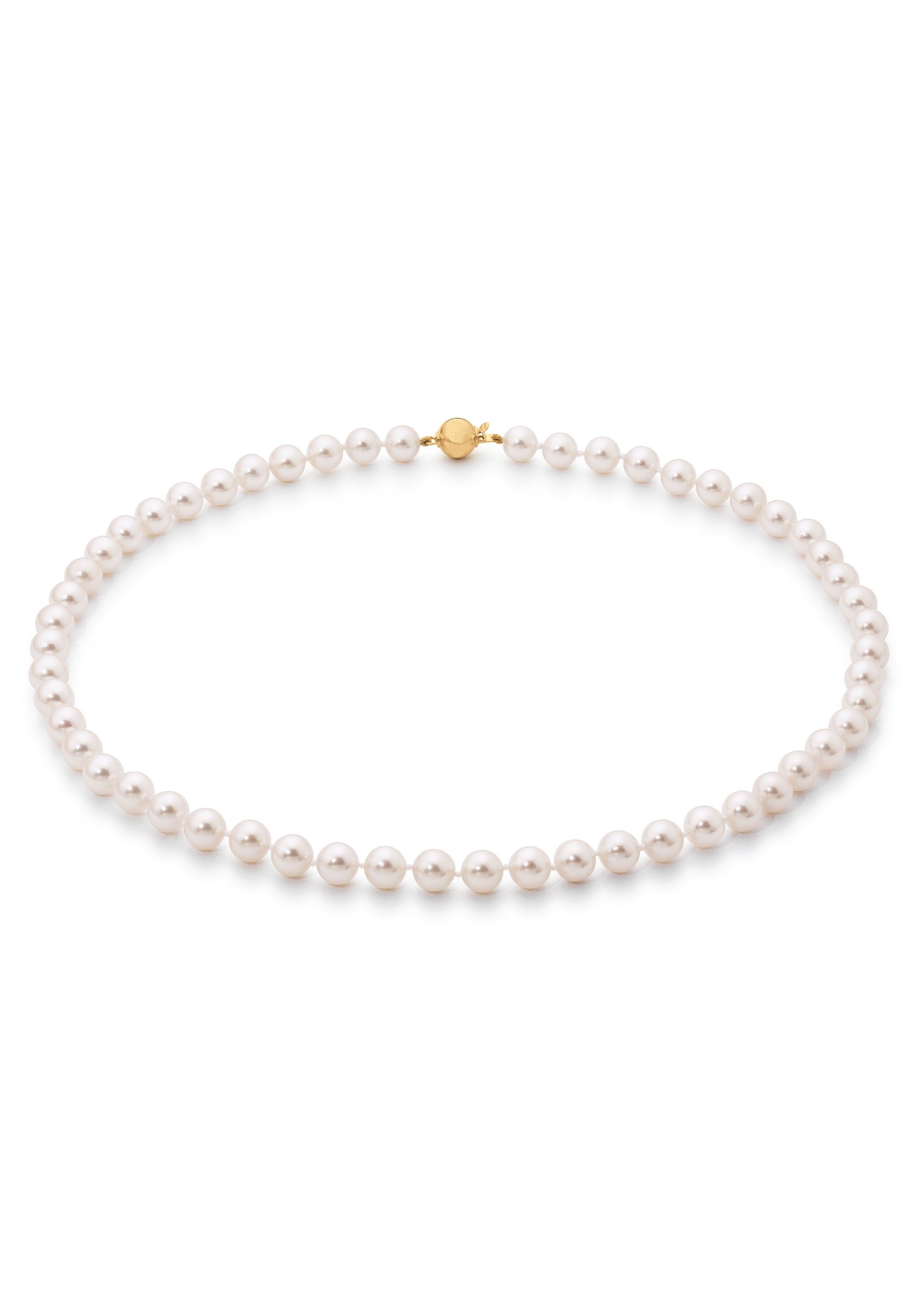 Firetti Perlenkette Schmuck Geschenk Gold 585 Halsschmuck Halskette Perle, zu Kleid, Shirt, Jeans, Sneaker! Anlass Geburtstag Weihnachten