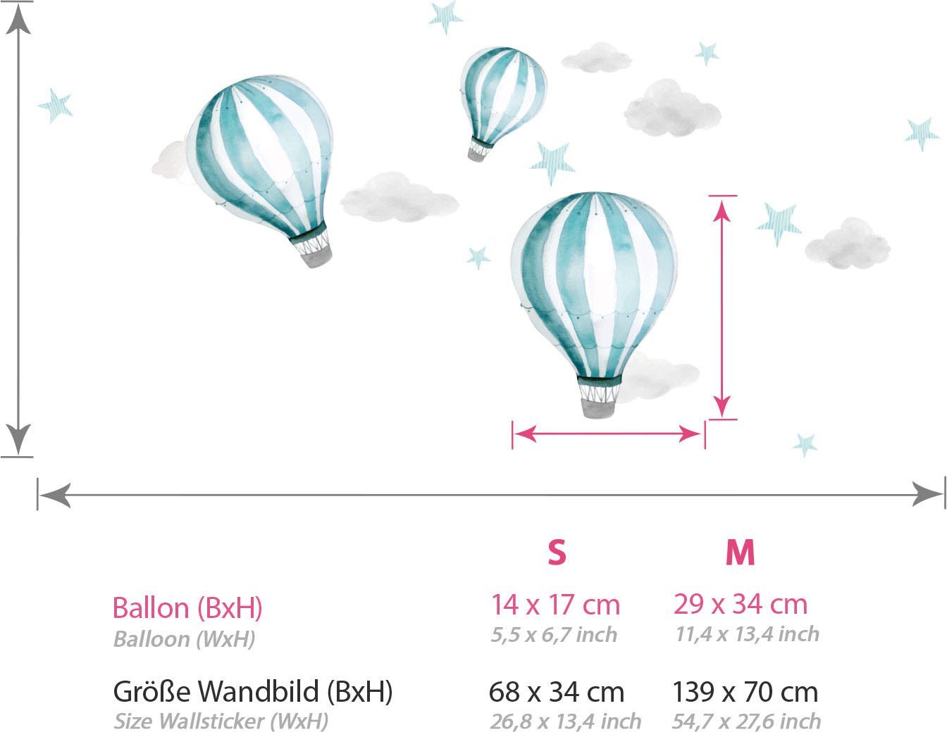 little DECO Wandtattoo »Little Deco Wandtattoo Heißluftballon«-HomeTrends