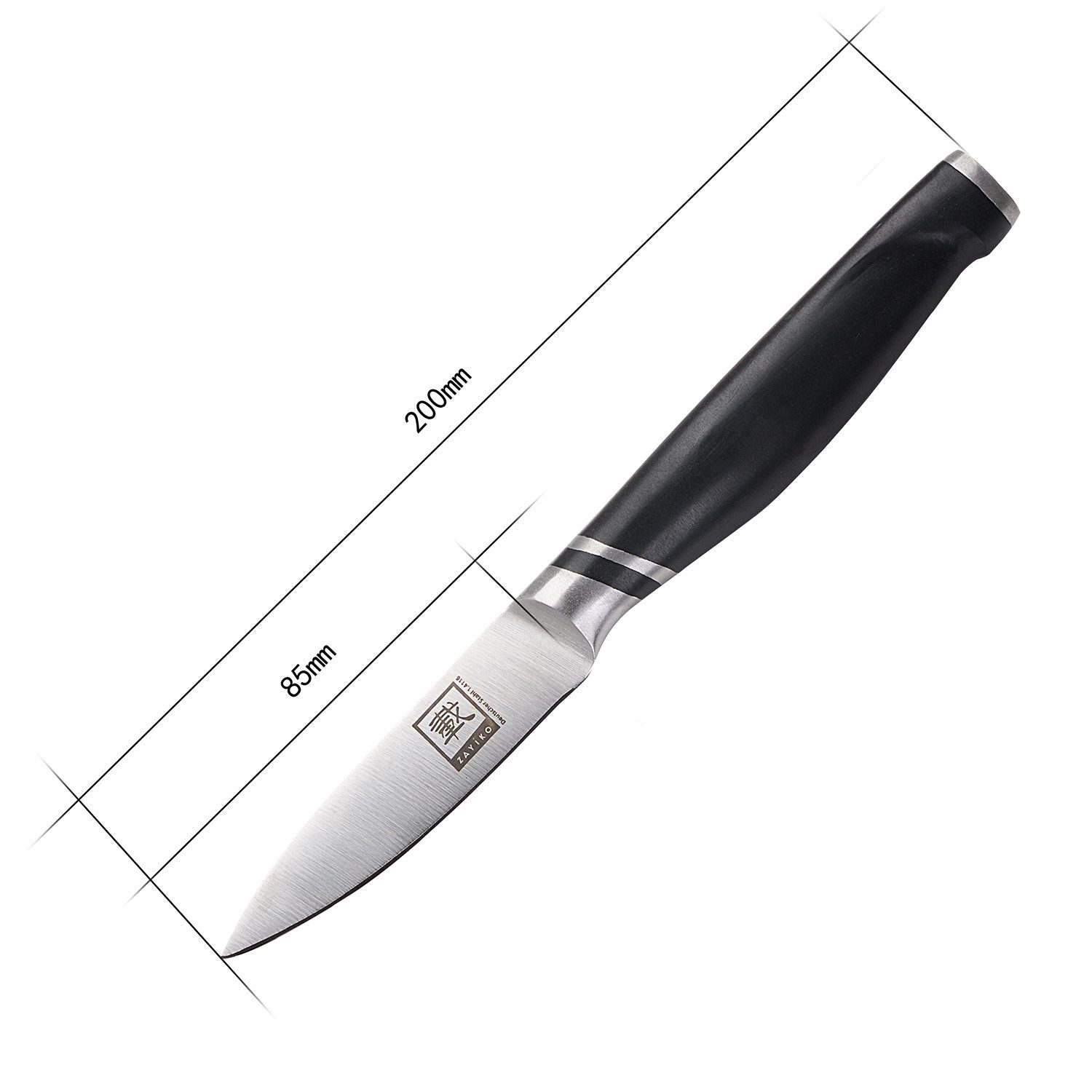 ZAYIKO Gemüsemesser NAMI Officemesser Küchenmesser 8,5 cm Edelstahlklinge mit ABS Griff, Deutscher Edelstahl 1.4116 – Bild 4 von 5