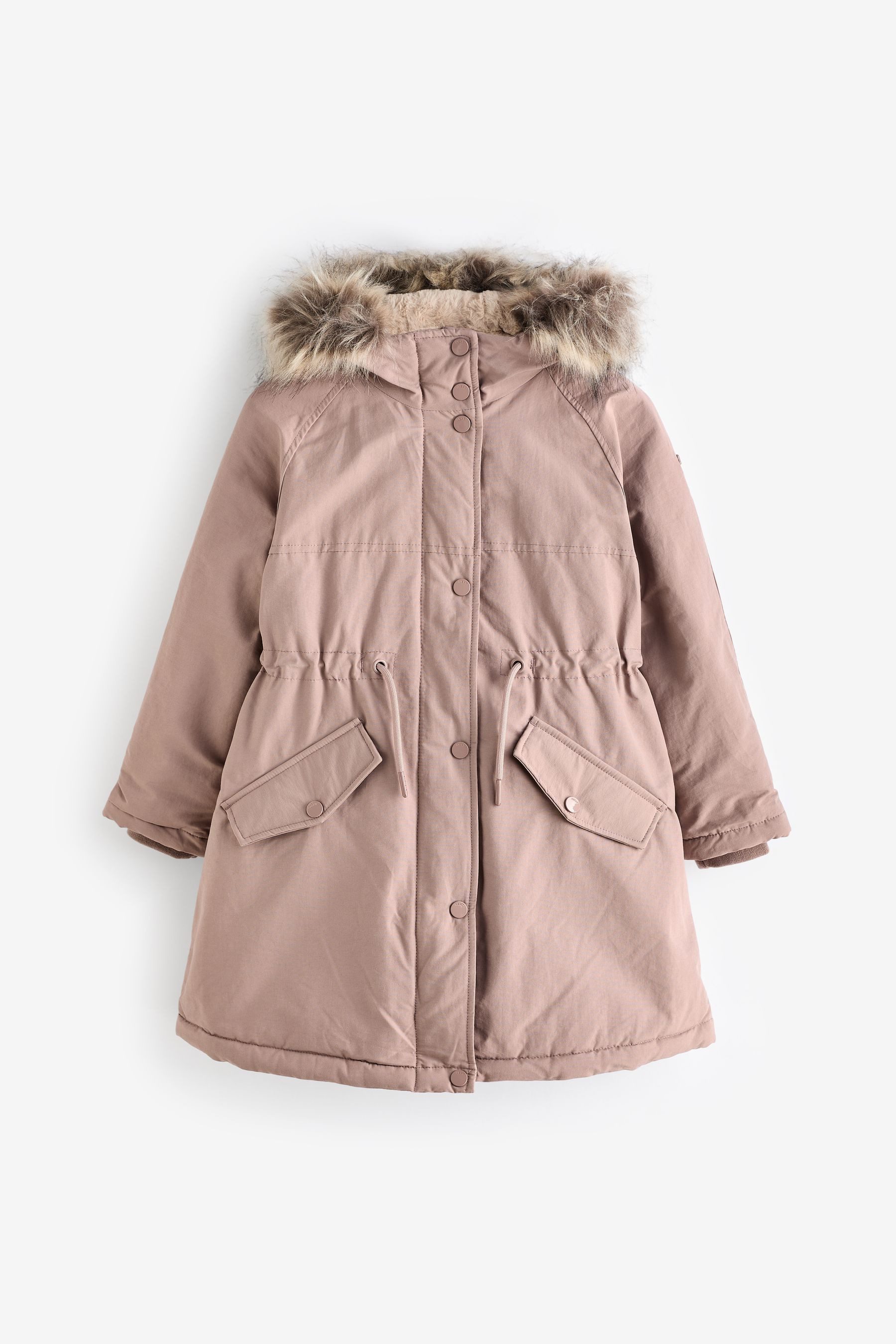 Next Steppmantel Spritzwasserabweisender Parka mit Kunstfellbesatz günstig online kaufen