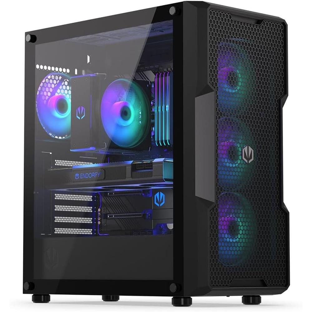 ENDORFY PC-Gehäuse Regnum 400 ARGB, ARGB, Glasfenster, 4 PWM-Lüfter, Controller, Mesh-Front