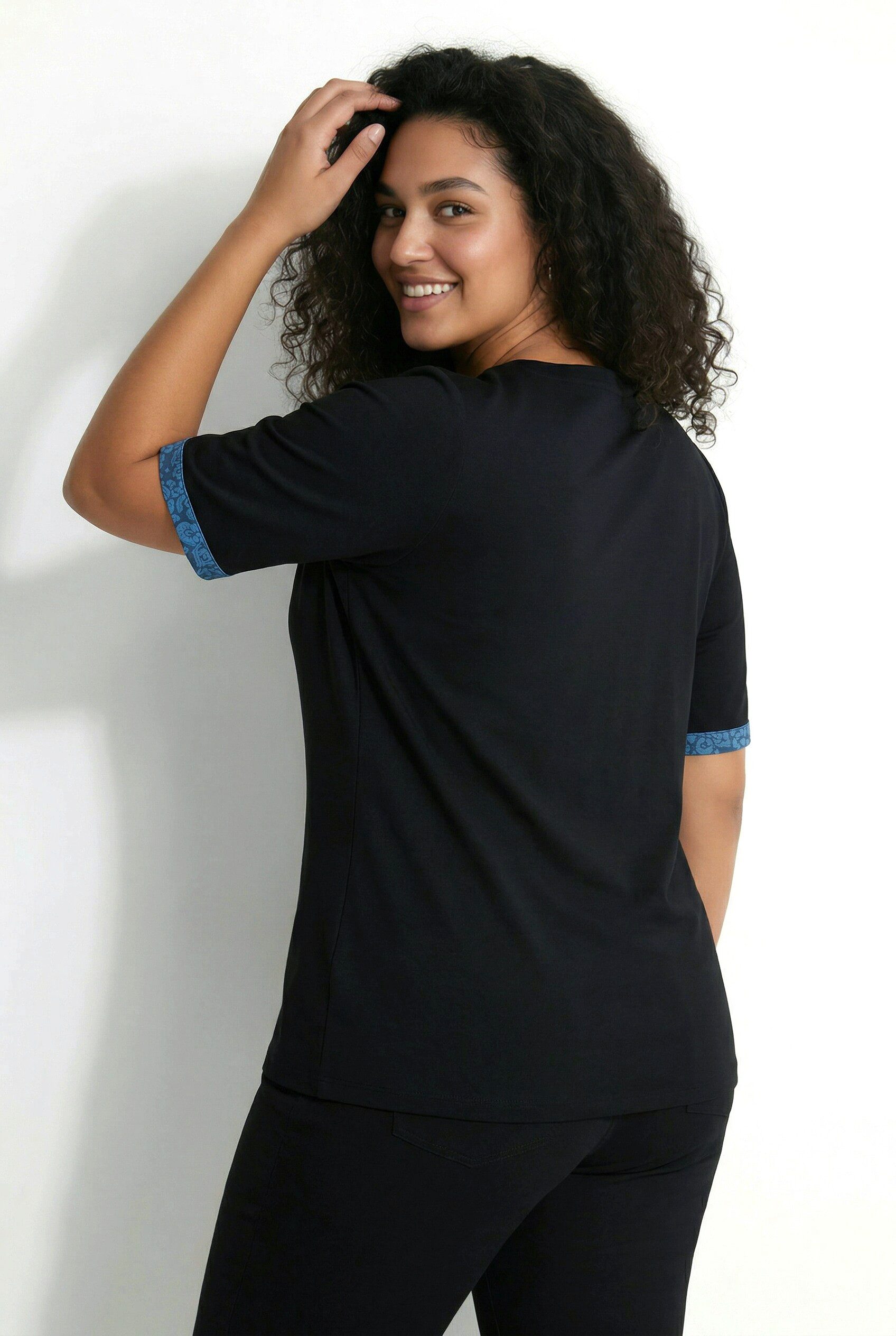 Ulla Popken T-Shirt Funktions-Shirt Motivdruck Classic Rundhals