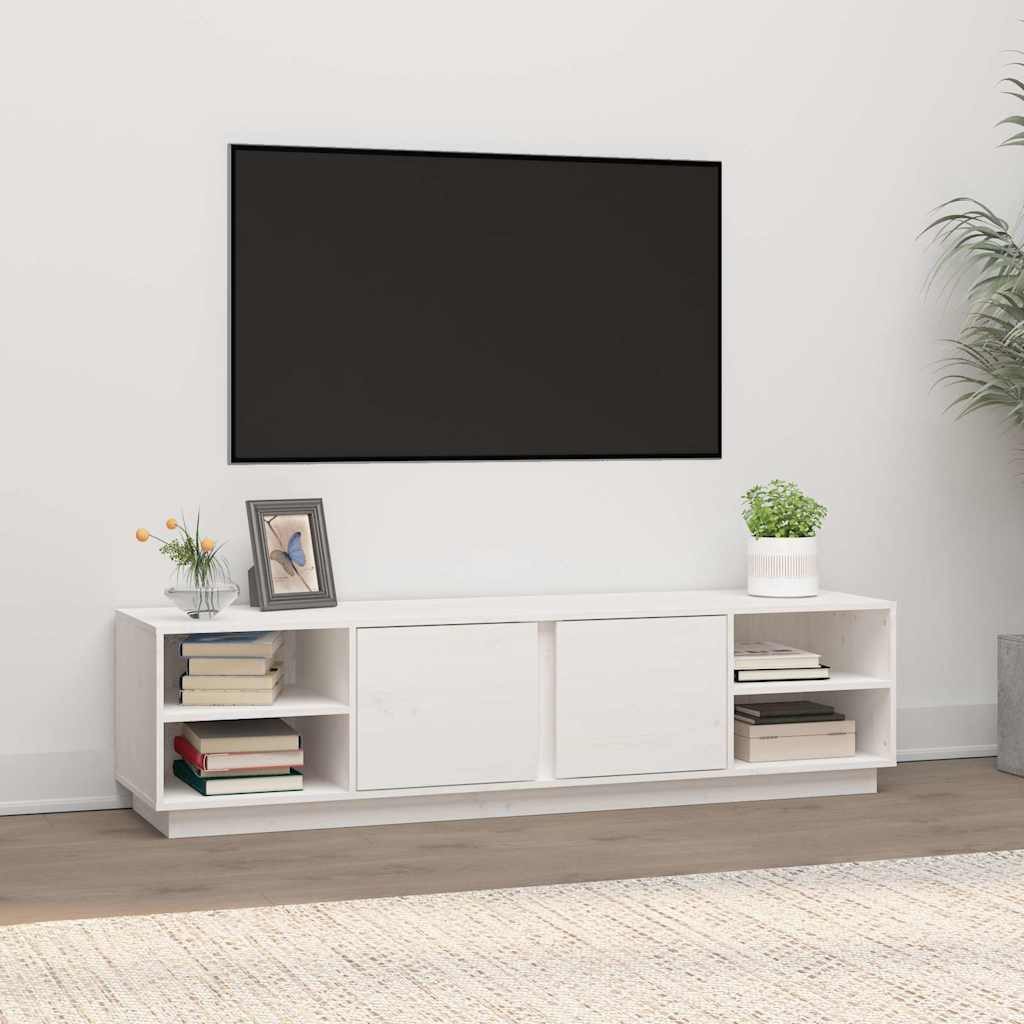 vidaXL TV-Schrank TV-Schrank Weiß 156x40x40 cm Massivholz Kiefer (1-St)