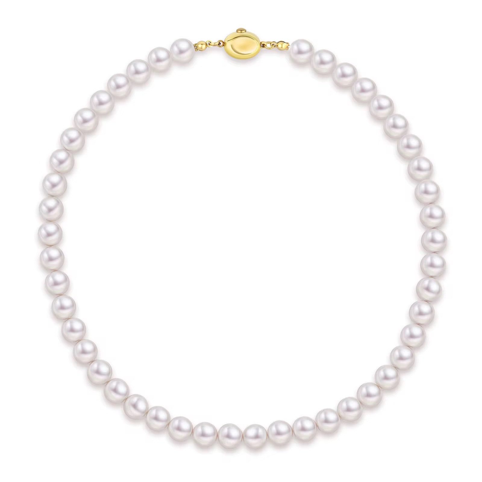 ROUGEMONT Perlenkette Elegante Damen Perlenkette Muschelperlen Halskette 45cm, Hypoallergen