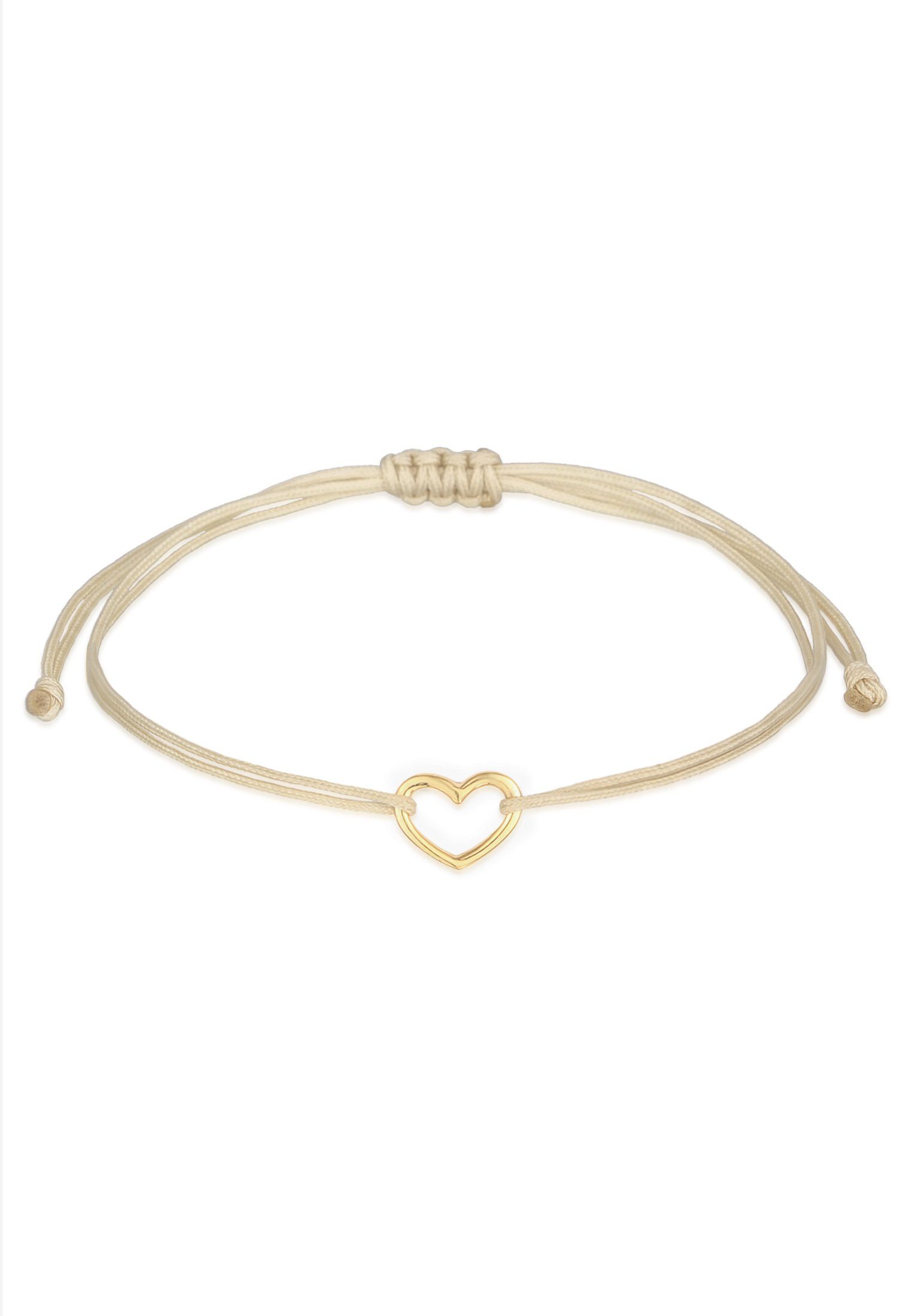 Armband Herz Textilarmband 925 Silber vergoldet