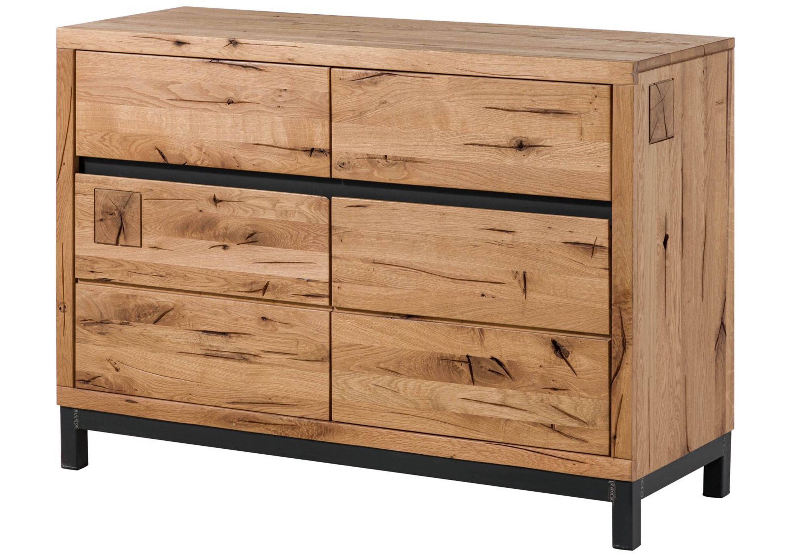 Massivmoebel24 Sideboard (Massivholz), Sideboard Wildeiche 120x45x85 natur geölt VILLANDERS #111