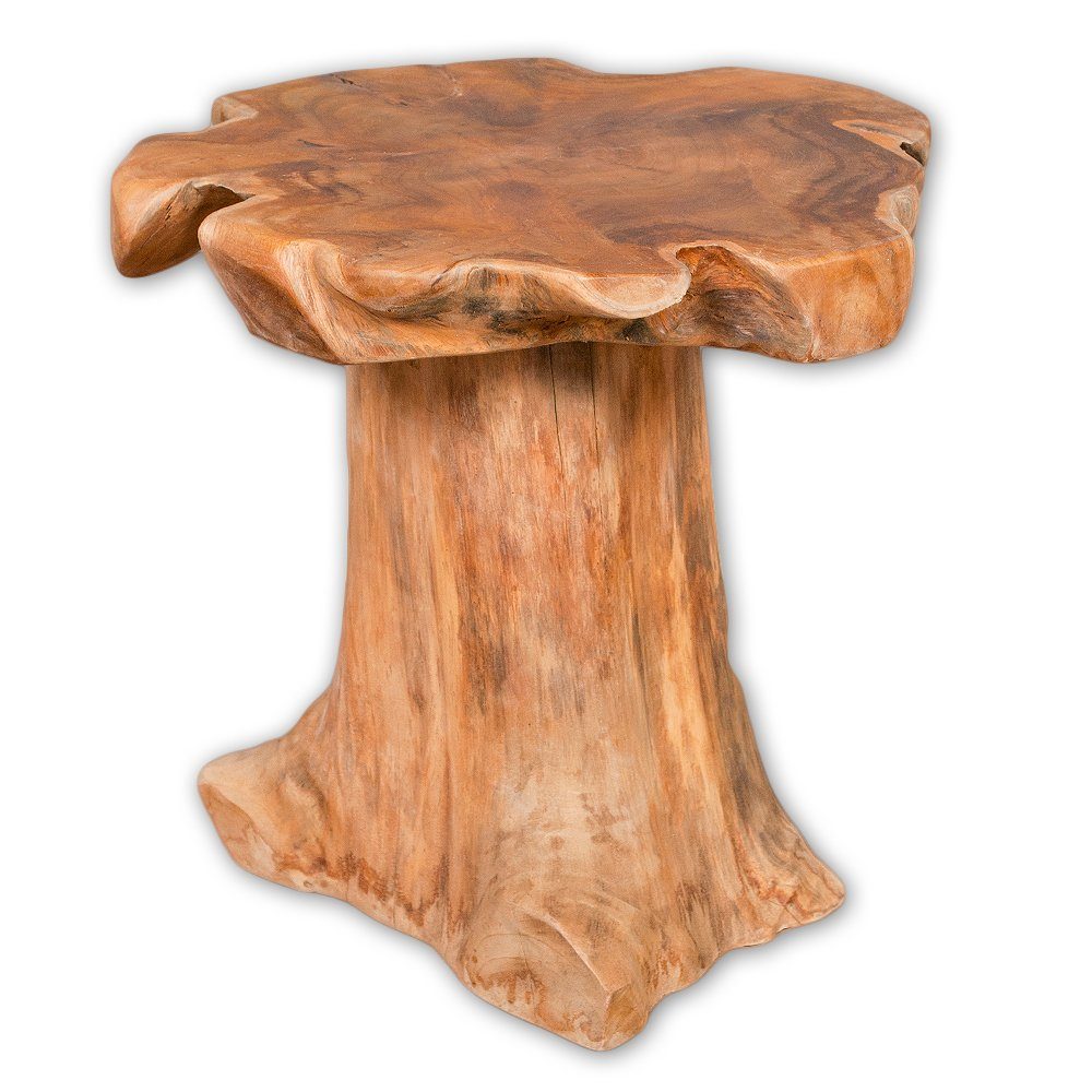 LebensWohnArt Beistelltisch Massivholz Teak Beistelltisch MELAYA Natural ca.D 45cm Unikat. € 119,90